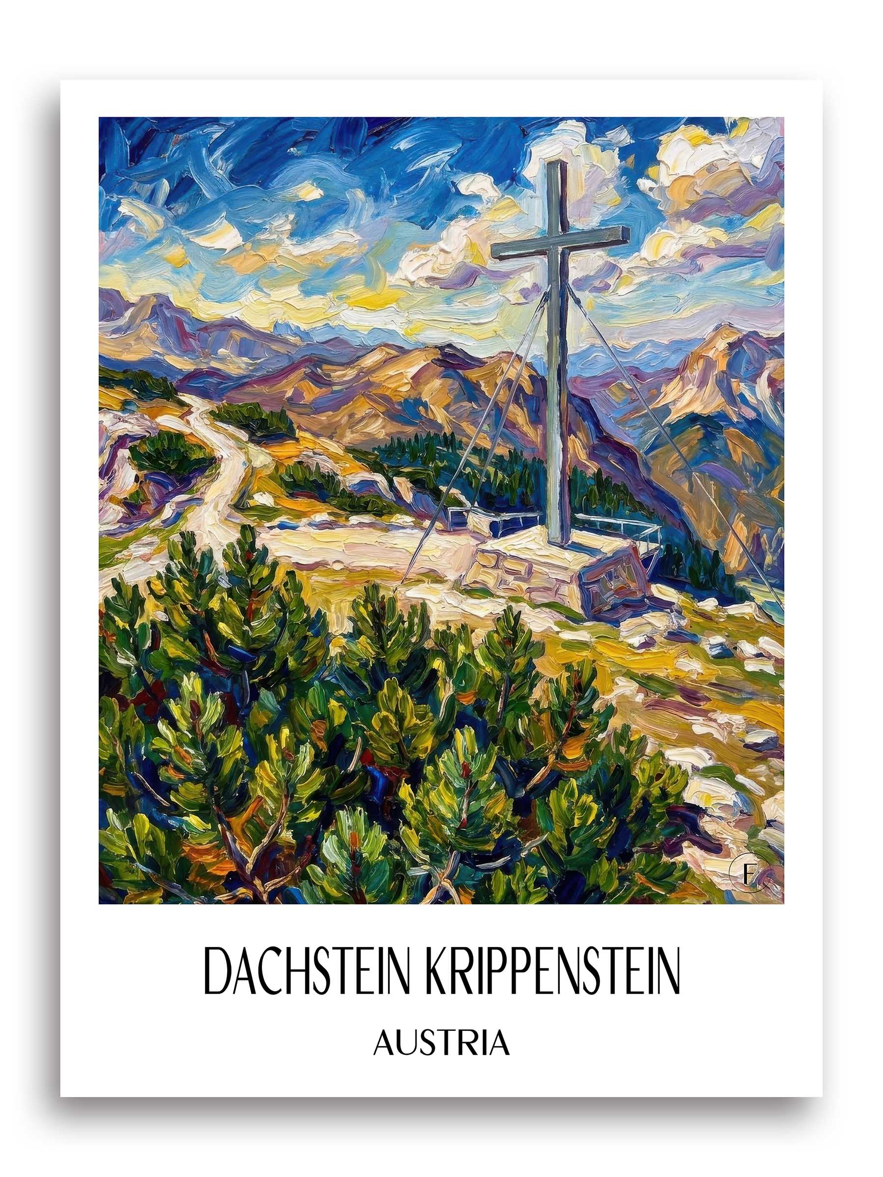 Dachstein Krippenstein Poster - Österreich - Österreich Kunstdruck - Ölgemälde von A4 bis A1