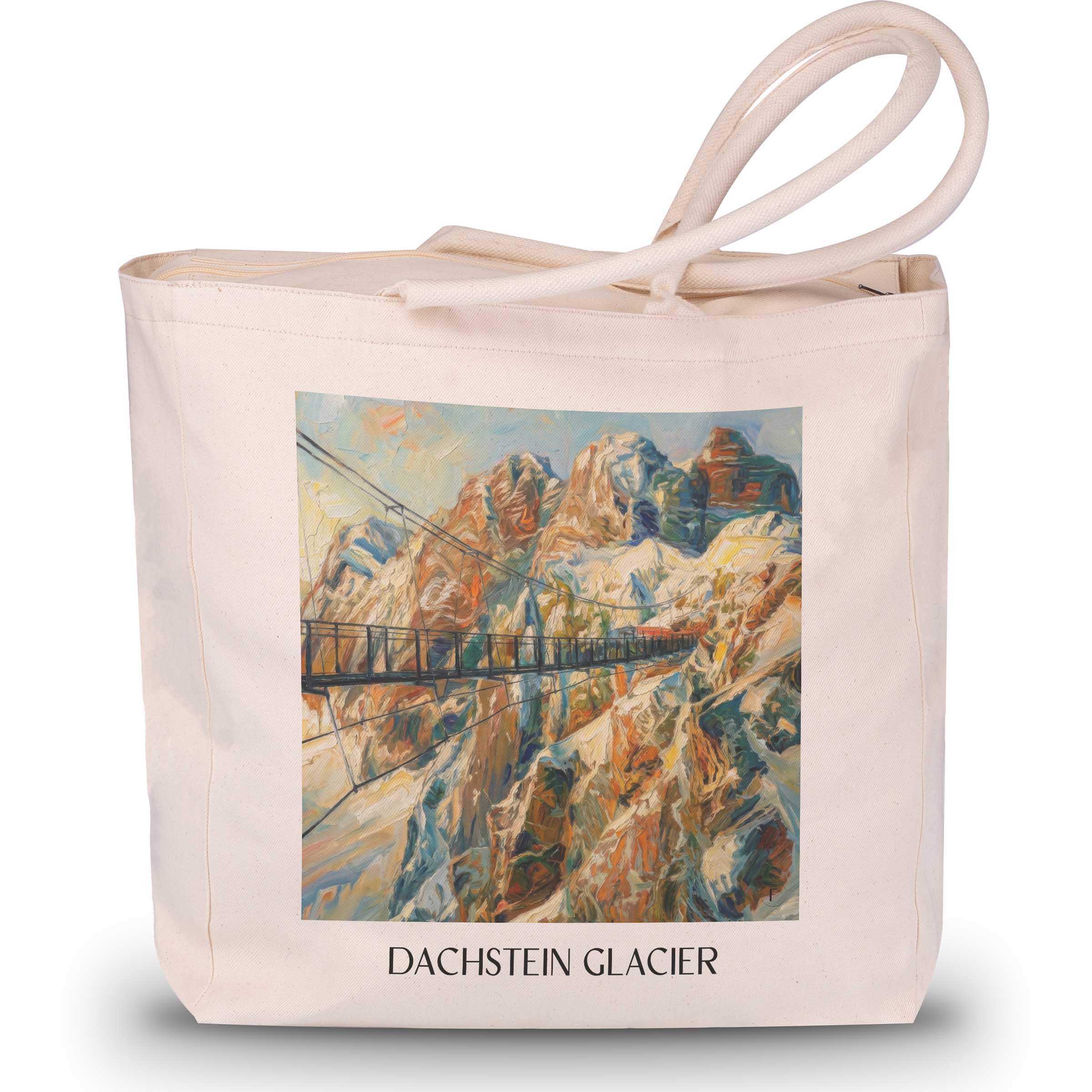 Dachstein Gletscher Shopping Tasche - Österreich - Österreich Tote Bag - Einkaufstasche im Ölgemälde Stil