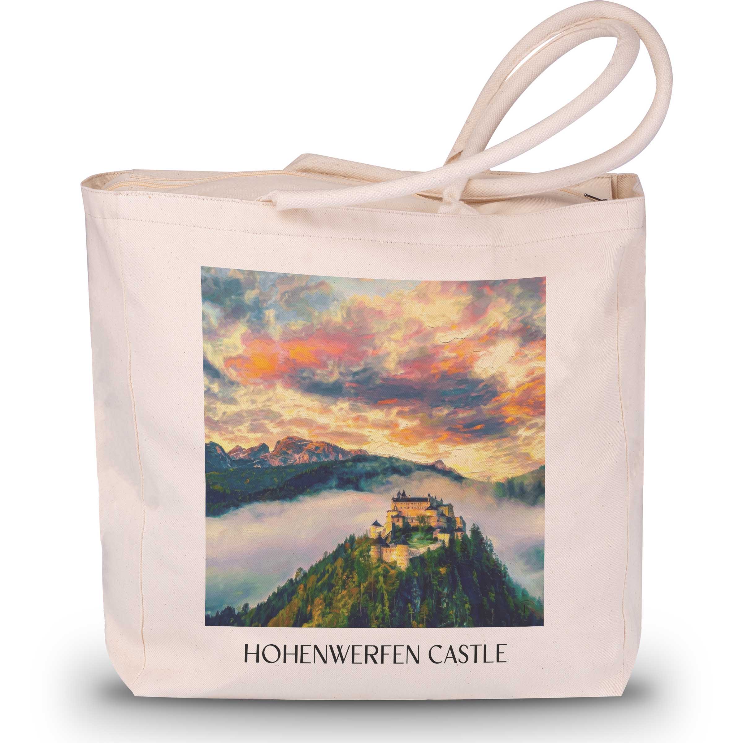 Burg Hohenwerfen Shopping Tasche - Österreich - Österreich Tote Bag - Einkaufstasche im Ölgemälde Stil