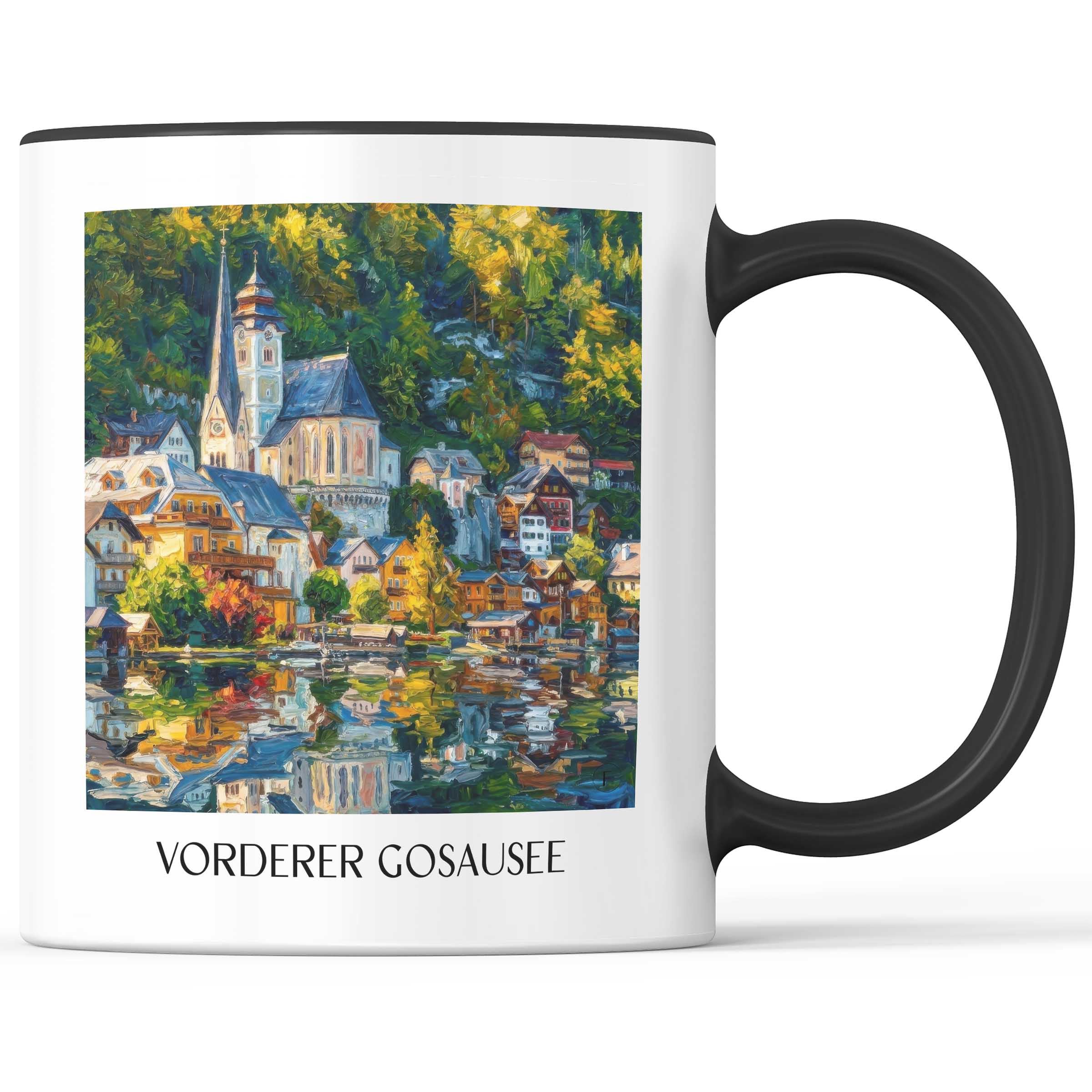 Vorderer Gosausee Kaffeebecher - Österreich - Österreich Becher - Kaffeetasse im Ölgemälde Stil