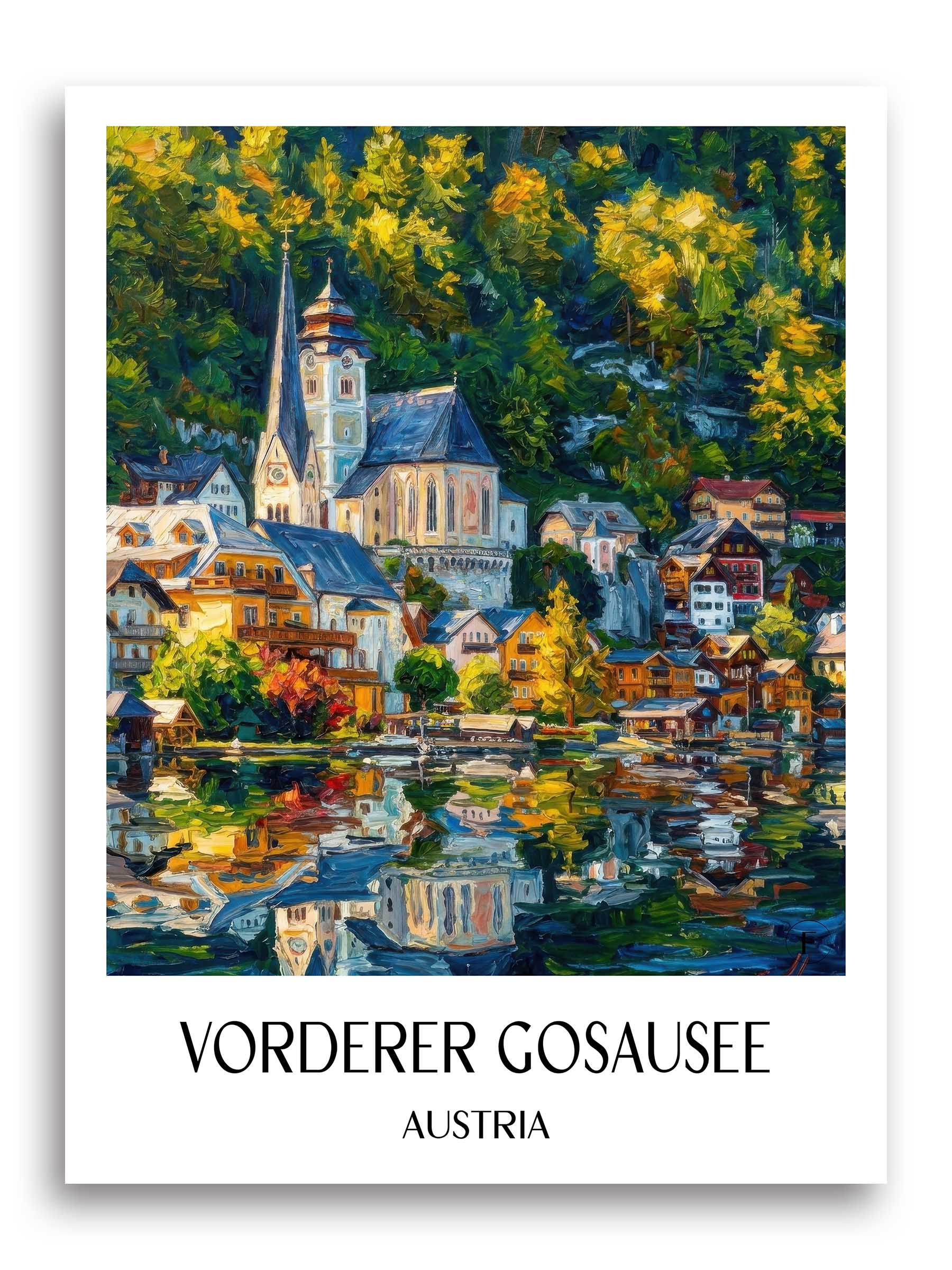 Vorderer Gosausee Poster - Österreich - Österreich Kunstdruck - Ölgemälde von A4 bis A1