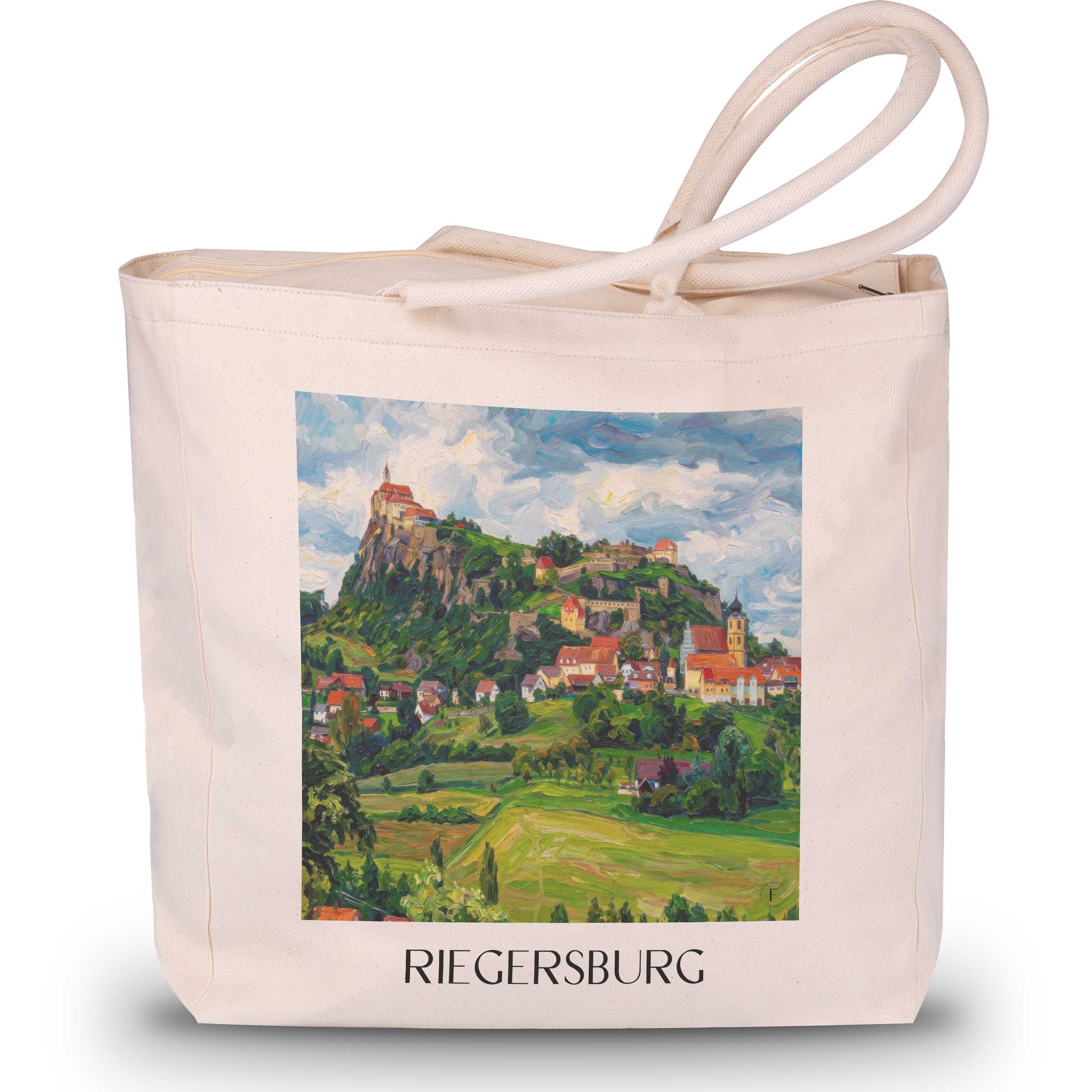 Riegersburg Shopping Tasche - Steiermark - Österreich Tote Bag - Einkaufstasche im Ölgemälde Stil