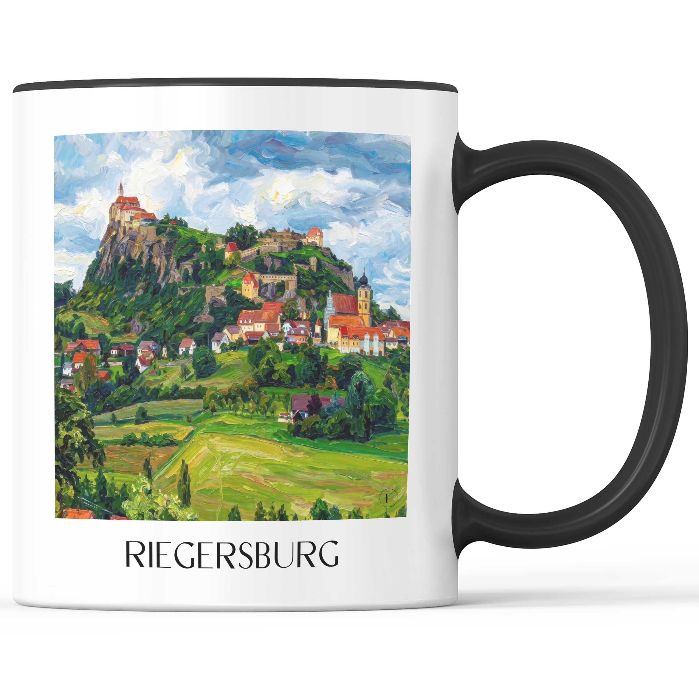 Riegersburg Kaffeebecher - Steiermark - Österreich Becher - Kaffeetasse im Ölgemälde Stil