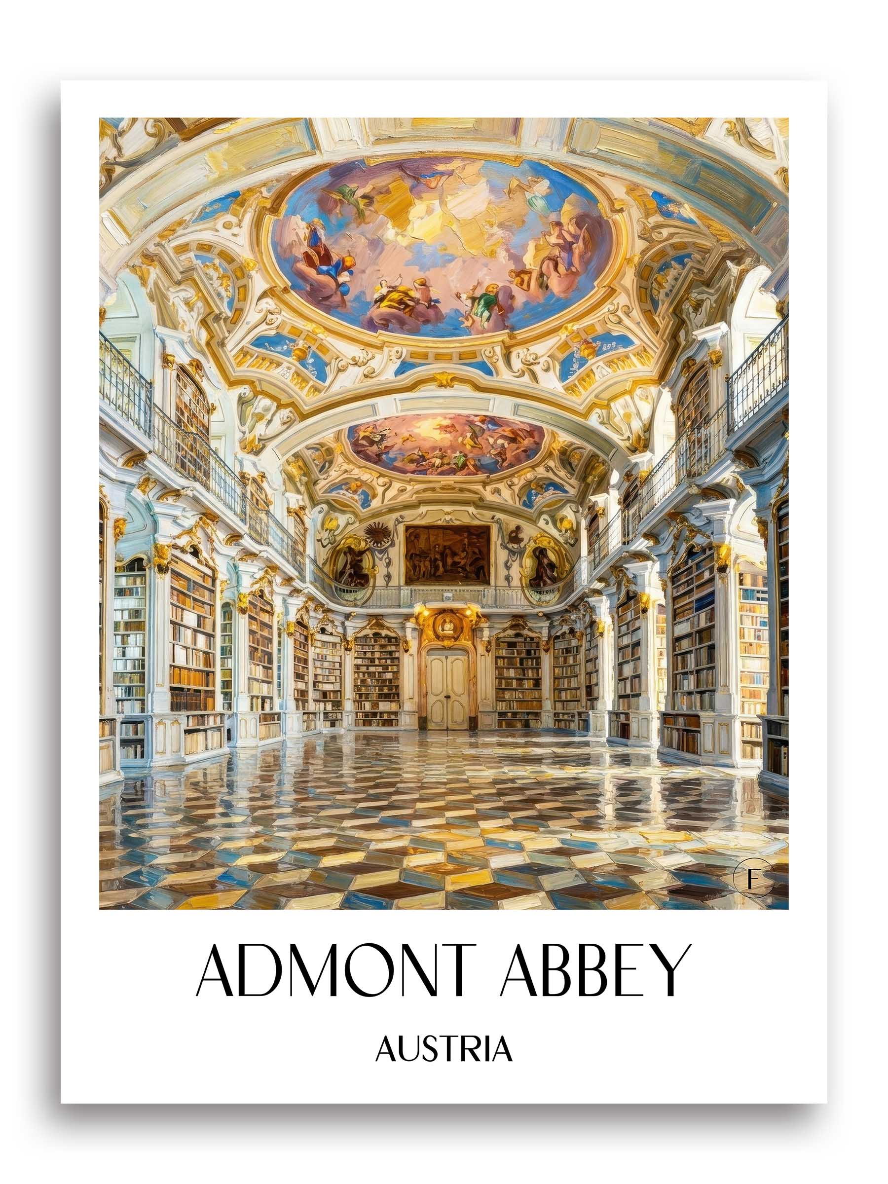 Stift Admont Poster - Steiermark - Österreich Kunstdruck - Ölgemälde von A4 bis A1