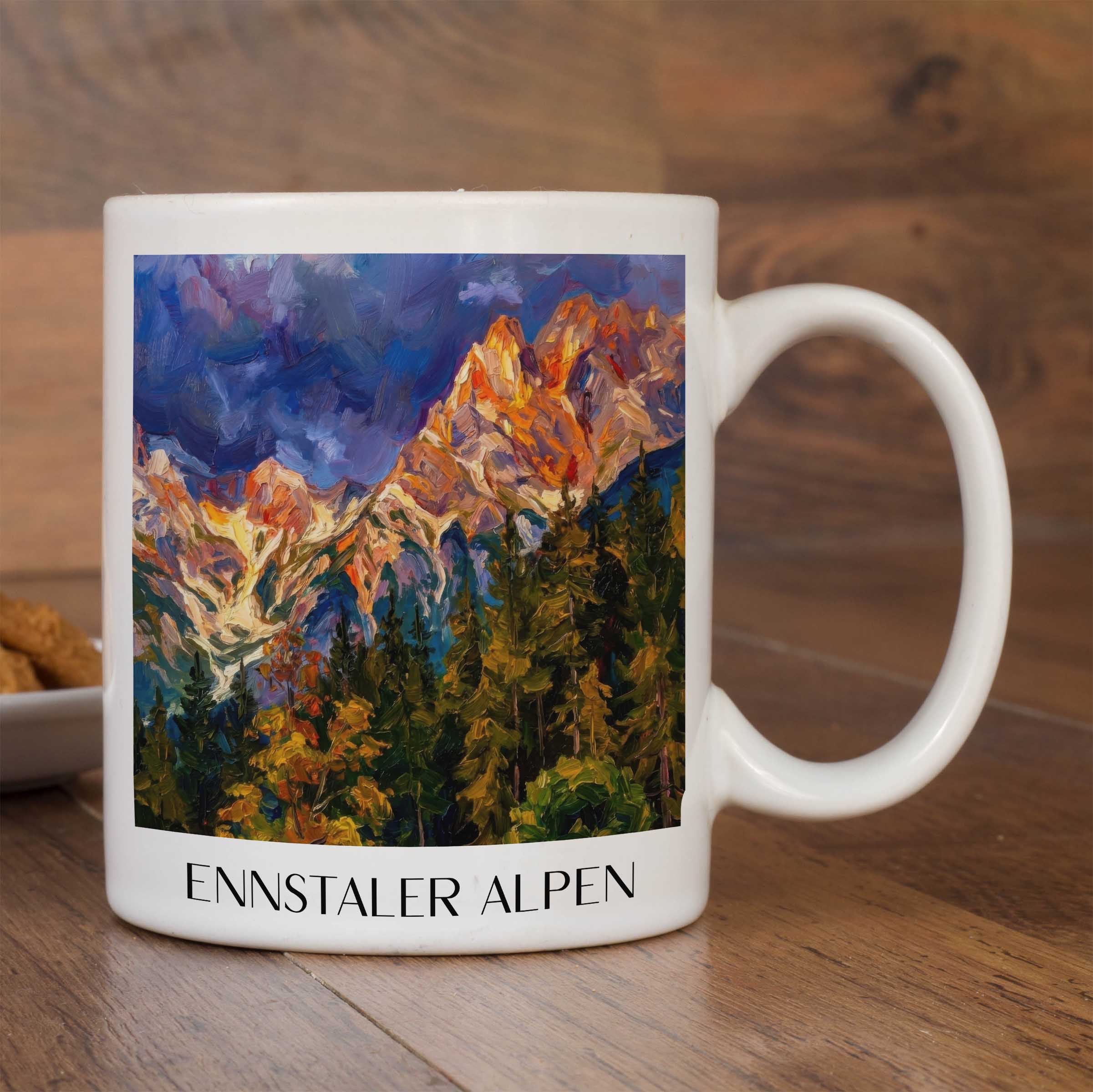 ennstaler-alpen-liezen-österreich-kaffeebecher-oil-painting-oelgemaelde
