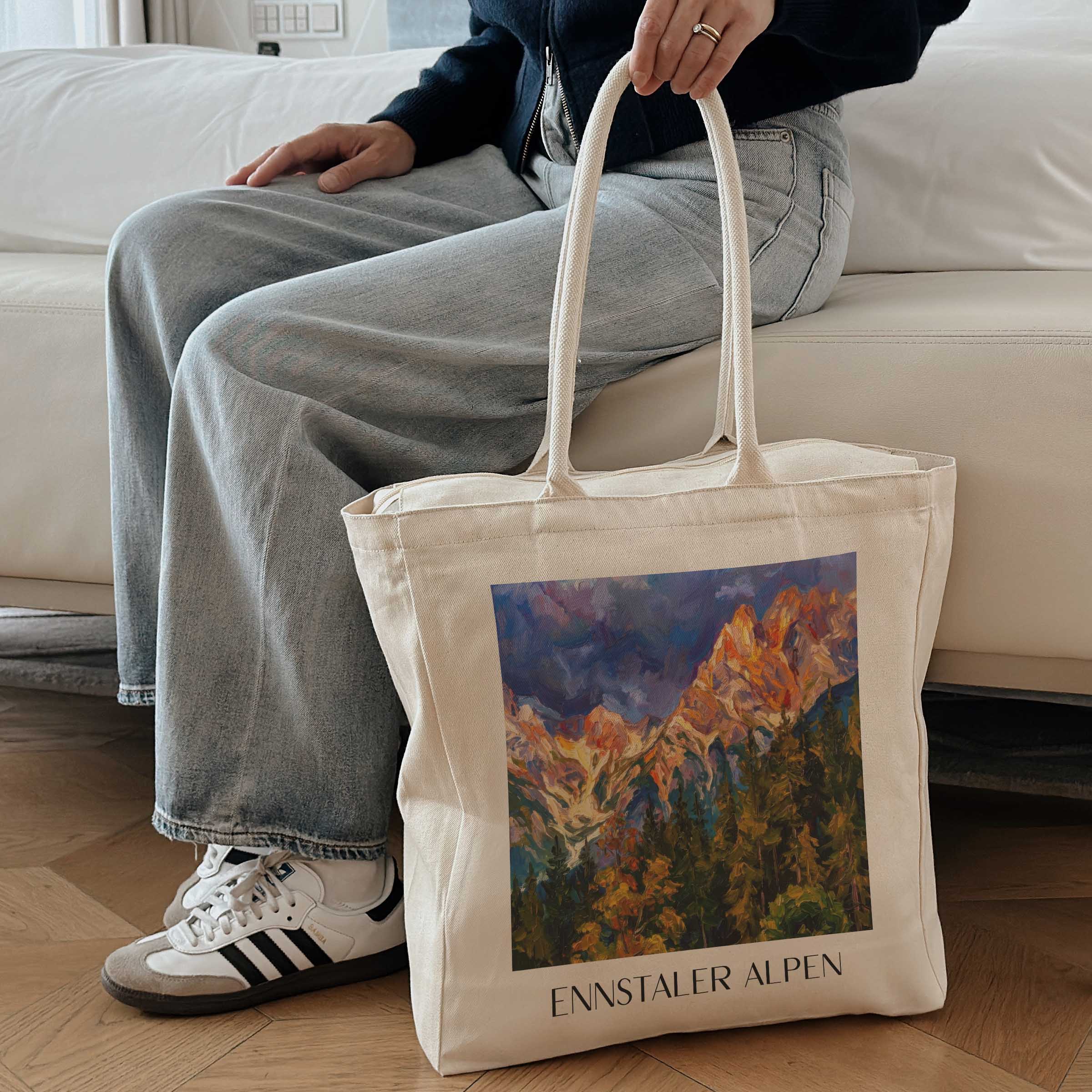 ennstaler-alpen-liezen-österreich-einkaufstasche-oil-painting-oelgemaelde