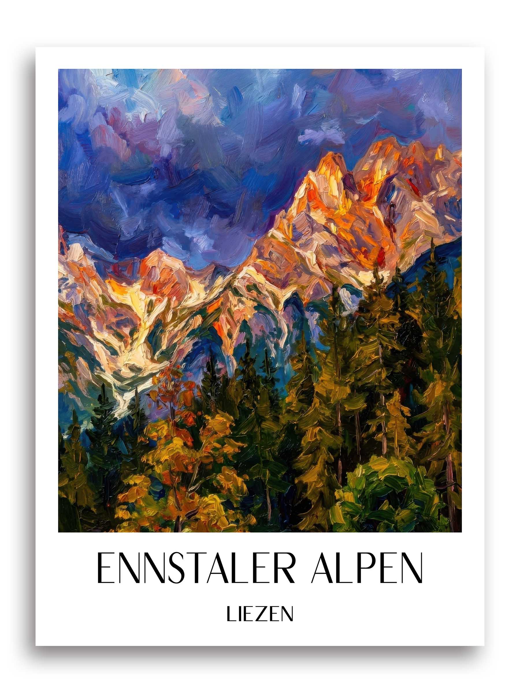 ennstaler-alpen-liezen-österreich-poster-oil-painting-oelgemaelde