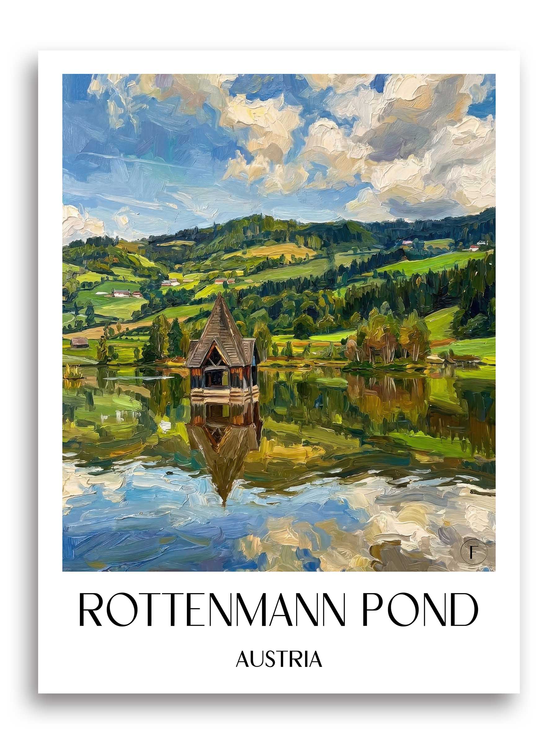 Rottenmanner Teich Poster - Steiermark - Österreich Kunstdruck - Ölgemälde von A4 bis A1