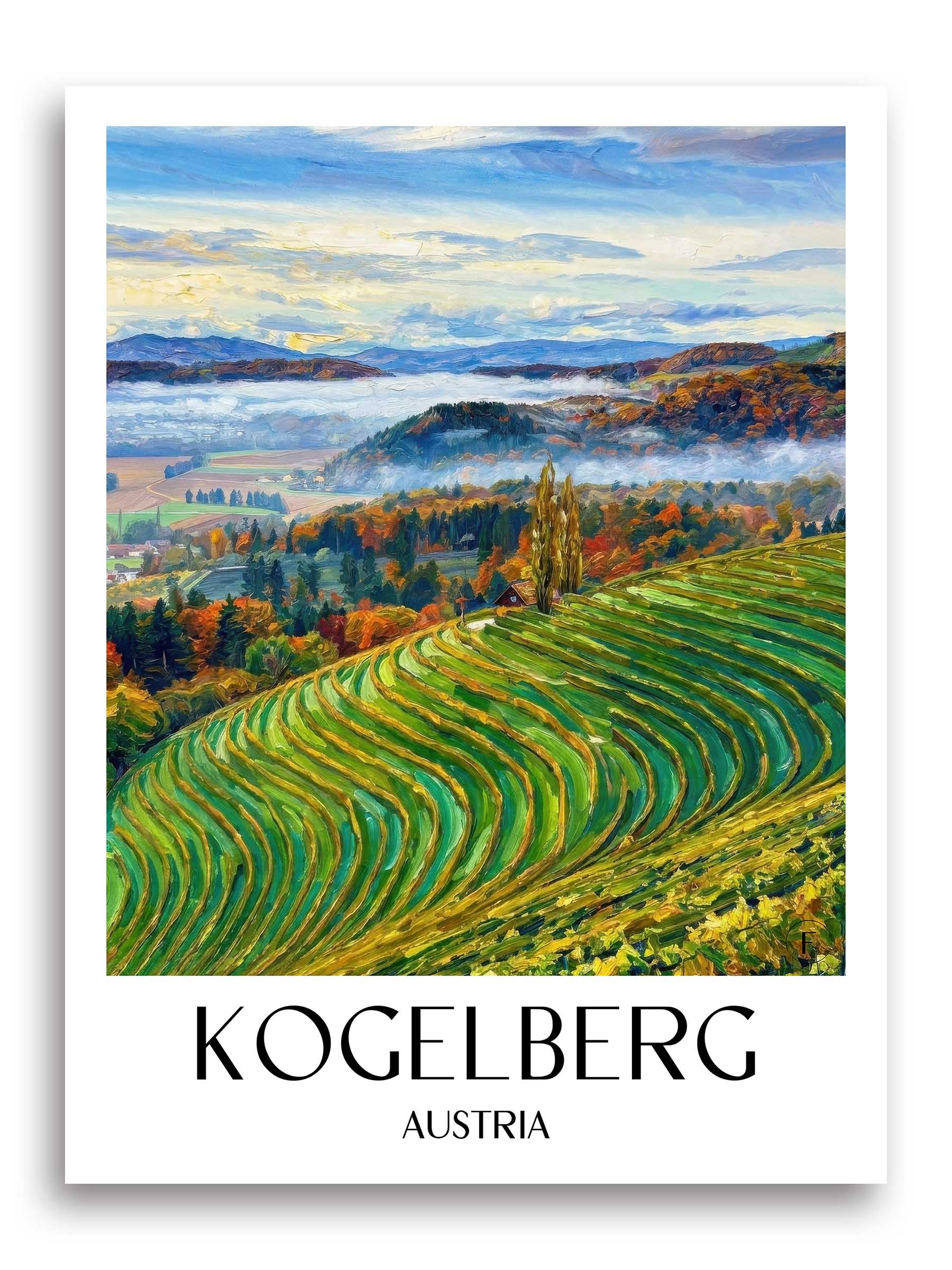 Kogelberg Poster - Steiermark - Österreich Kunstdruck - Ölgemälde von A4 bis A1