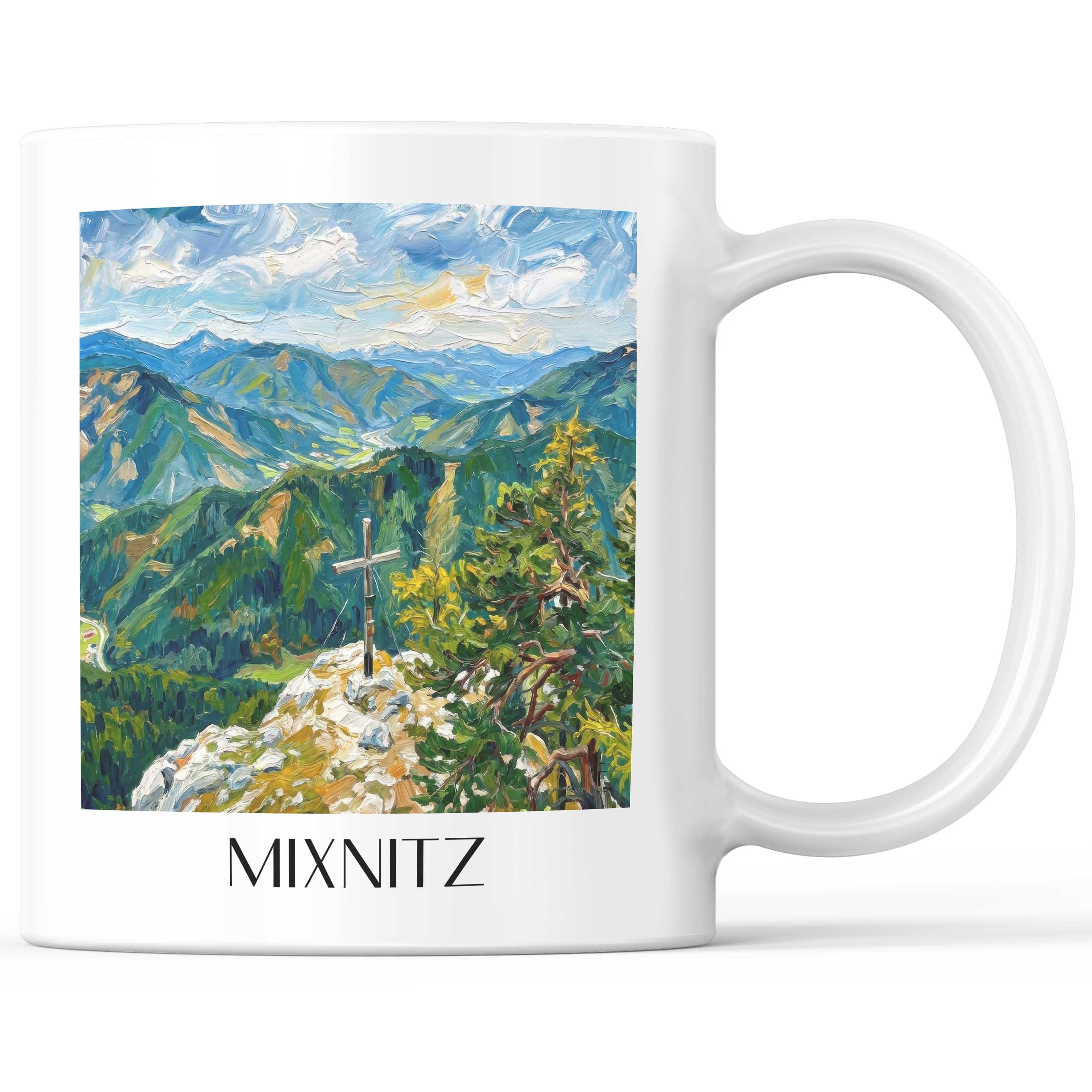 Mixnitz Kaffeebecher - Steiermark - Österreich Becher - Kaffeetasse im Ölgemälde Stil
