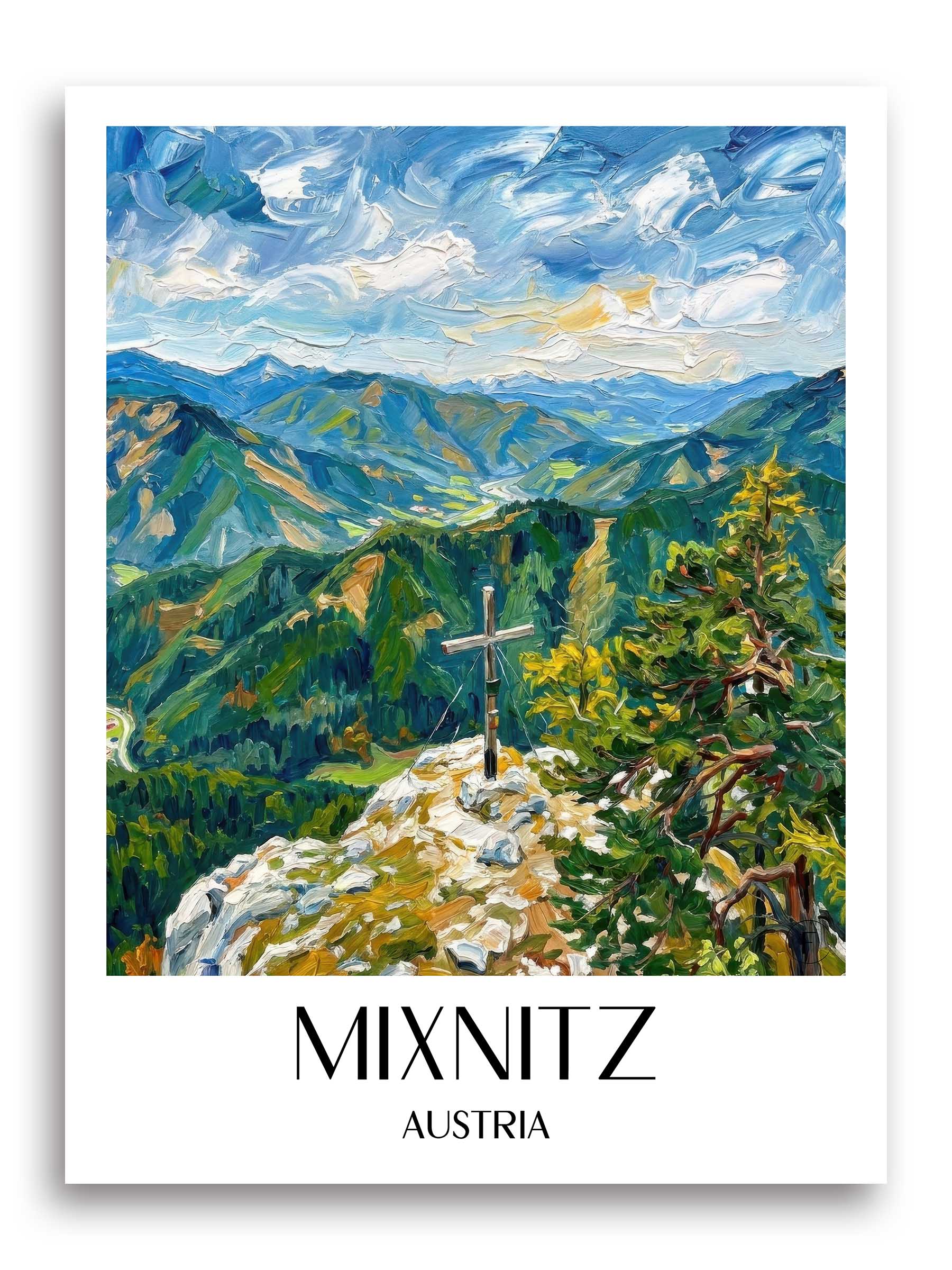 Mixnitz Poster - Steiermark - Österreich Kunstdruck - Ölgemälde von A4 bis A1