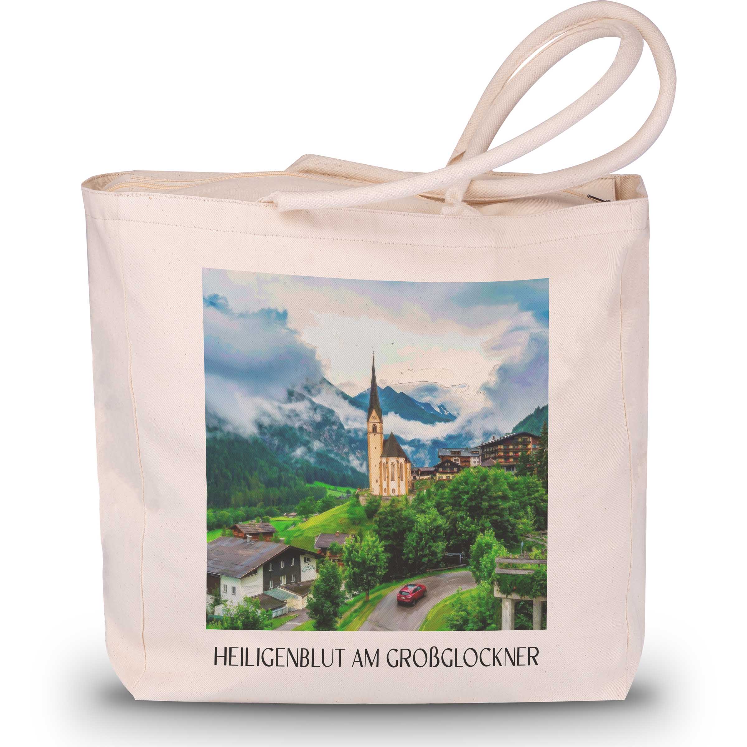 heiligenblut-am-großglockner-kärnten-österreich-einkaufstasche-oil-painting-oelgemaelde