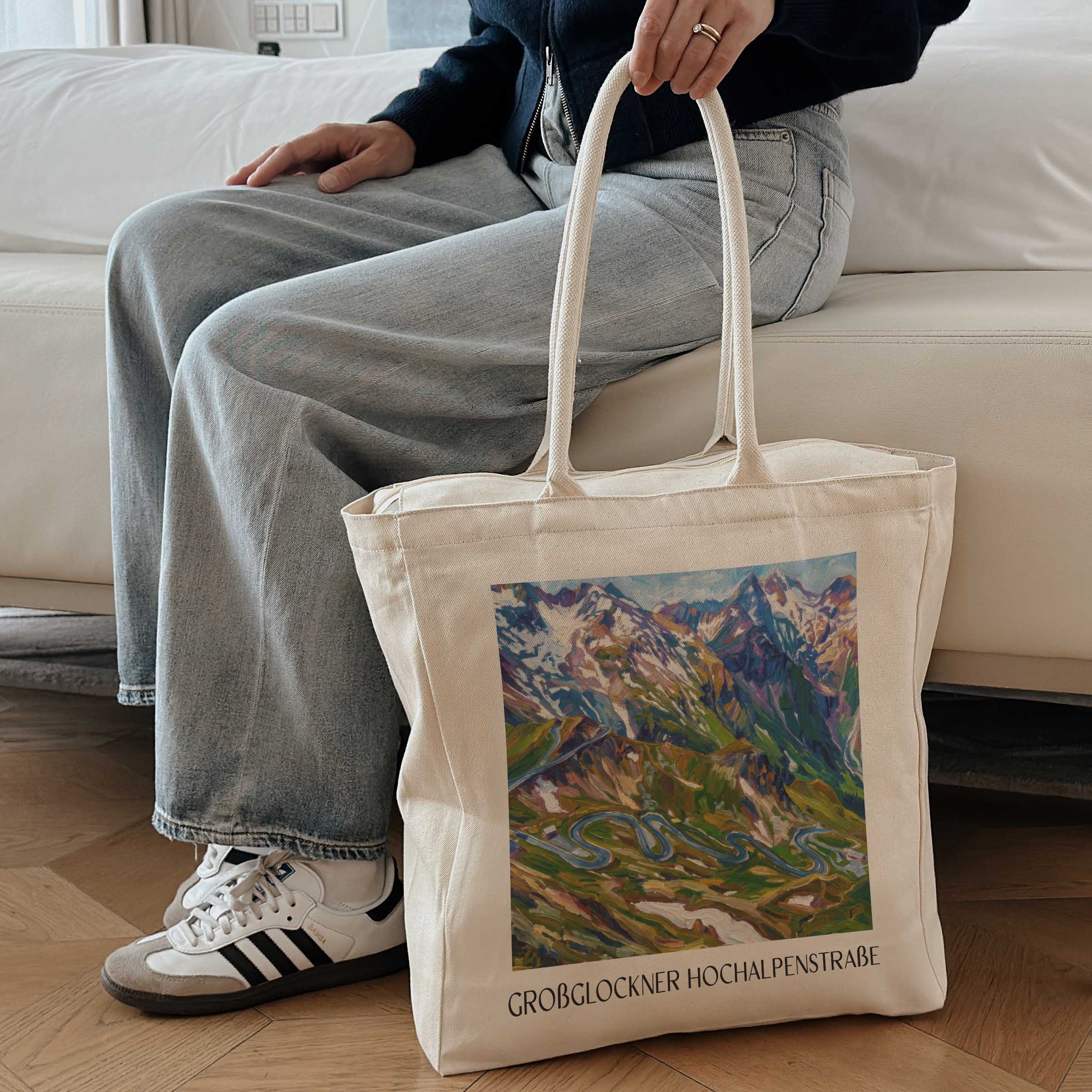 großglockner-hochalpenstraße-kärnten-österreich-einkaufstasche-oil-painting-oelgemaelde