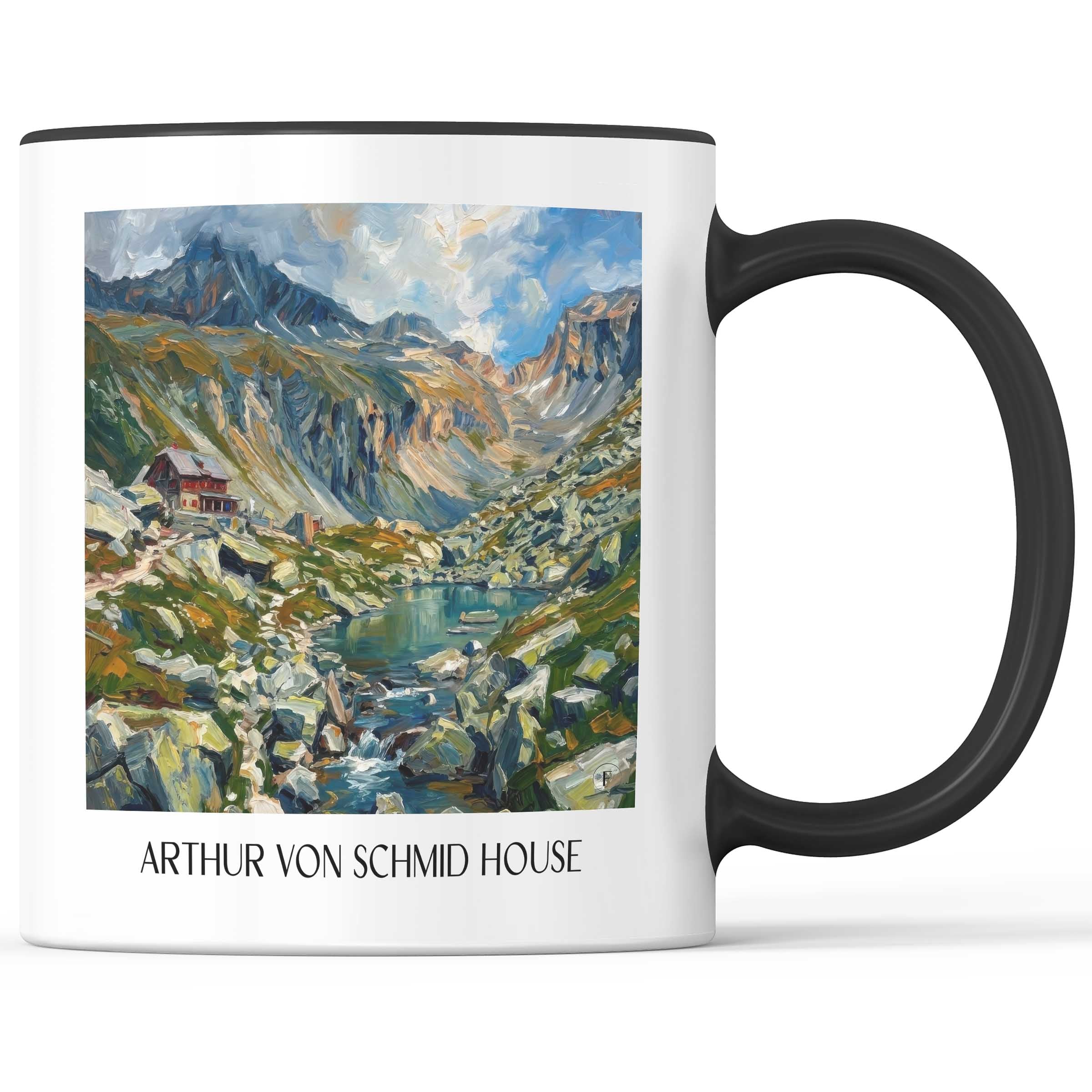 Arthur-von-Schmid-Haus Kaffeebecher - Kärnten - Österreich Becher - Kaffeetasse im Ölgemälde Stil