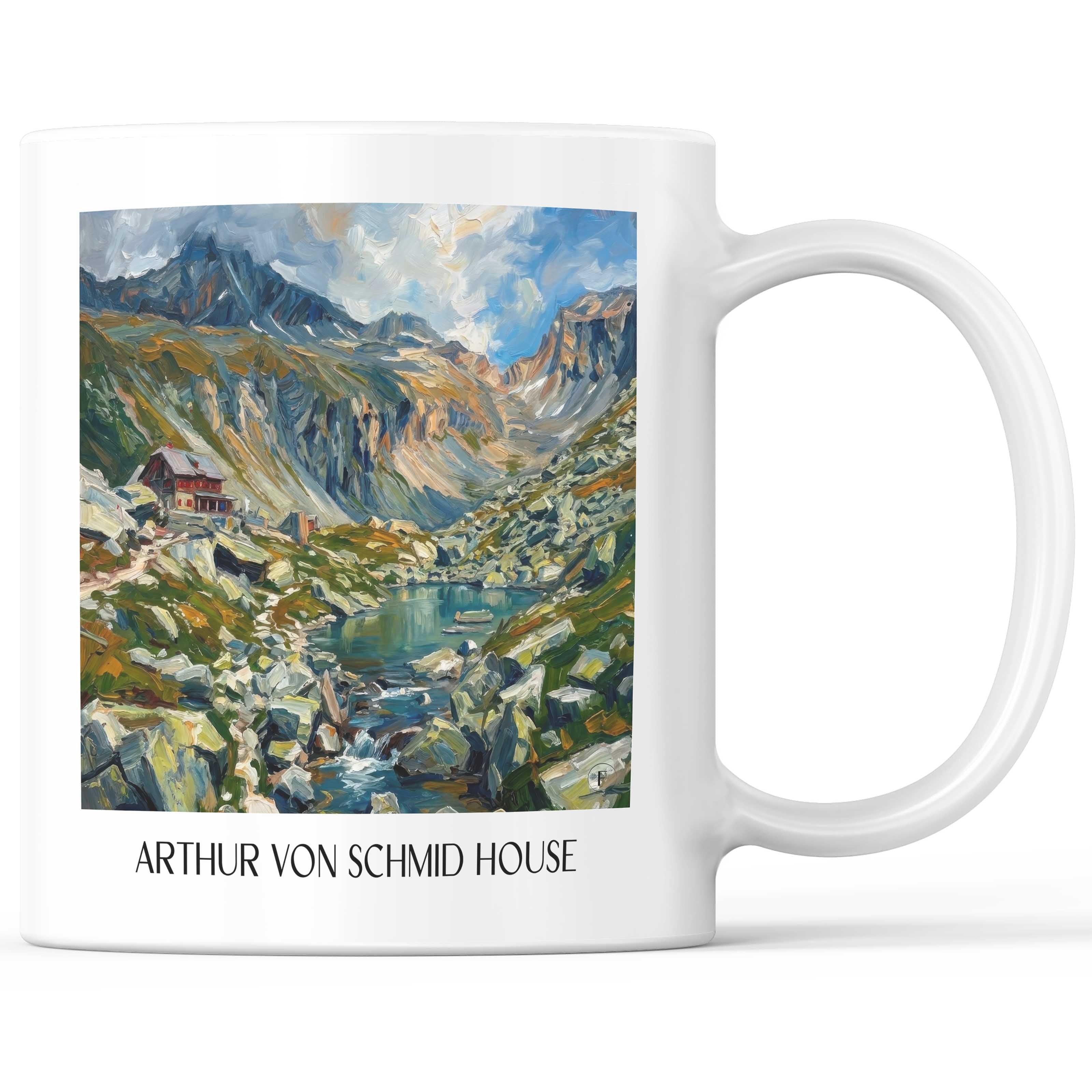 Arthur-von-Schmid-Haus Kaffeebecher - Kärnten - Österreich Becher - Kaffeetasse im Ölgemälde Stil