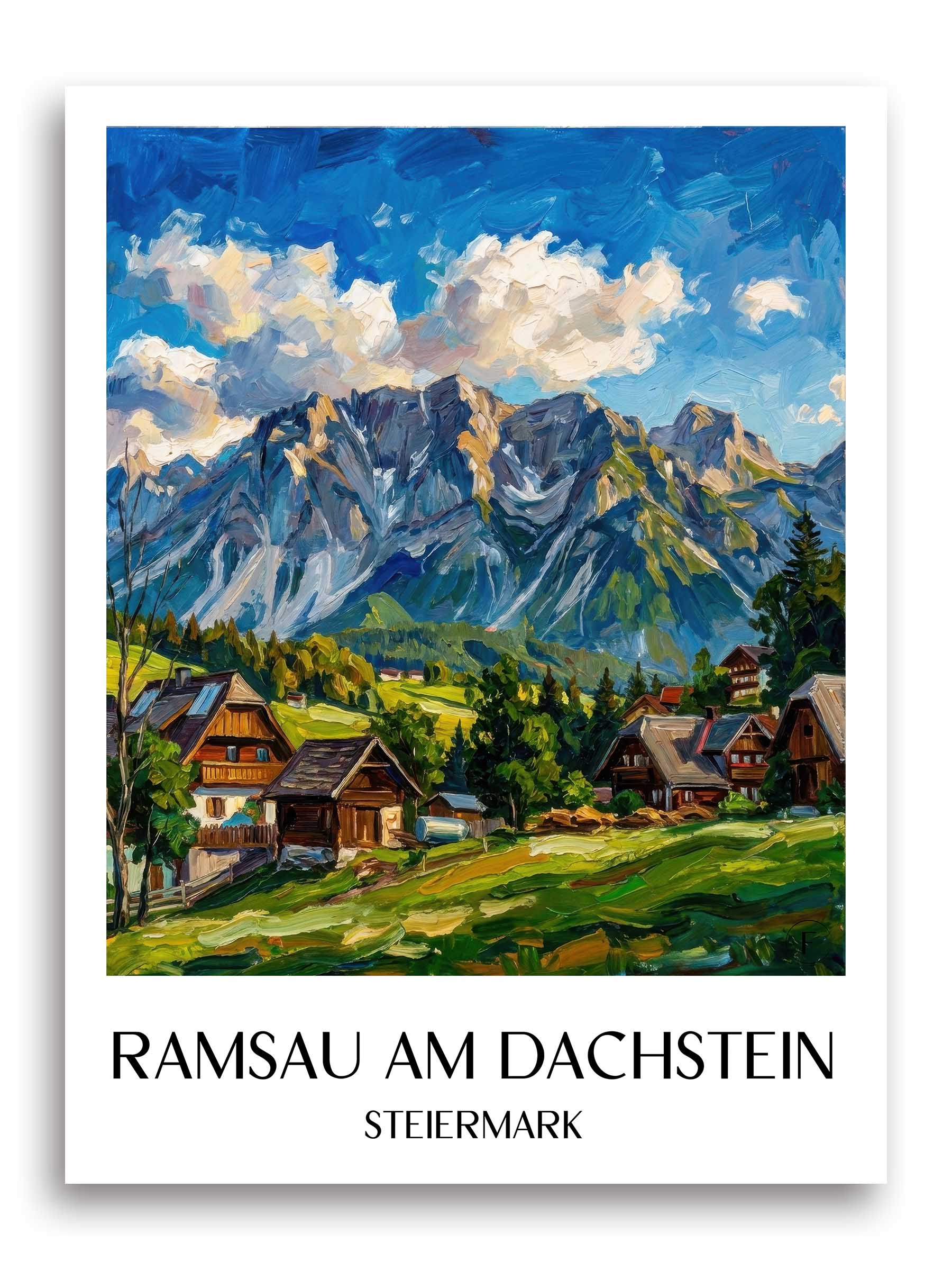 ramsau-am-dachstein-steiermark-österreich-poster-oil-painting-oelgemaelde