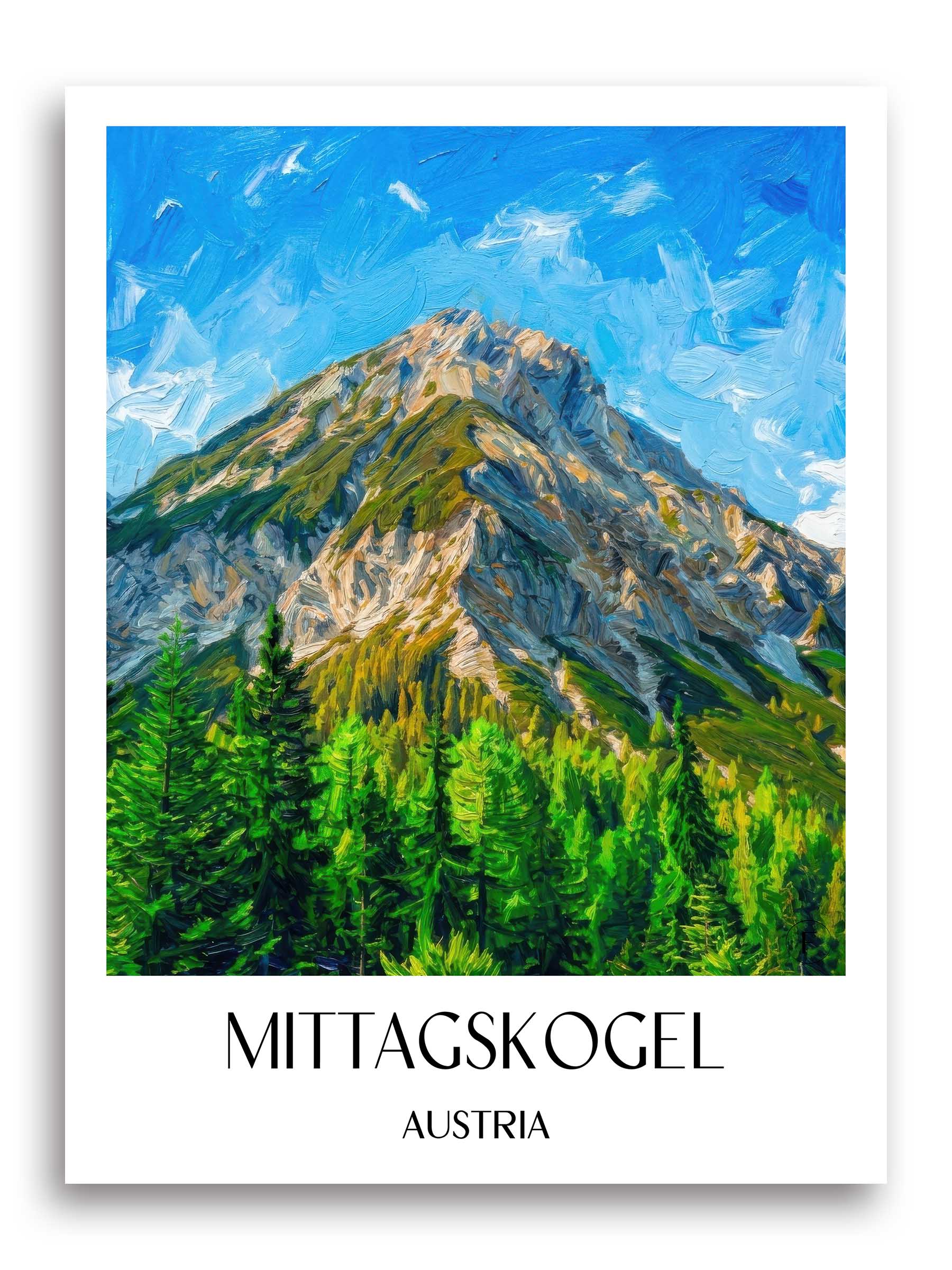 Mittagskogel Poster - Kärnten - Österreich Kunstdruck - Ölgemälde von A4 bis A1