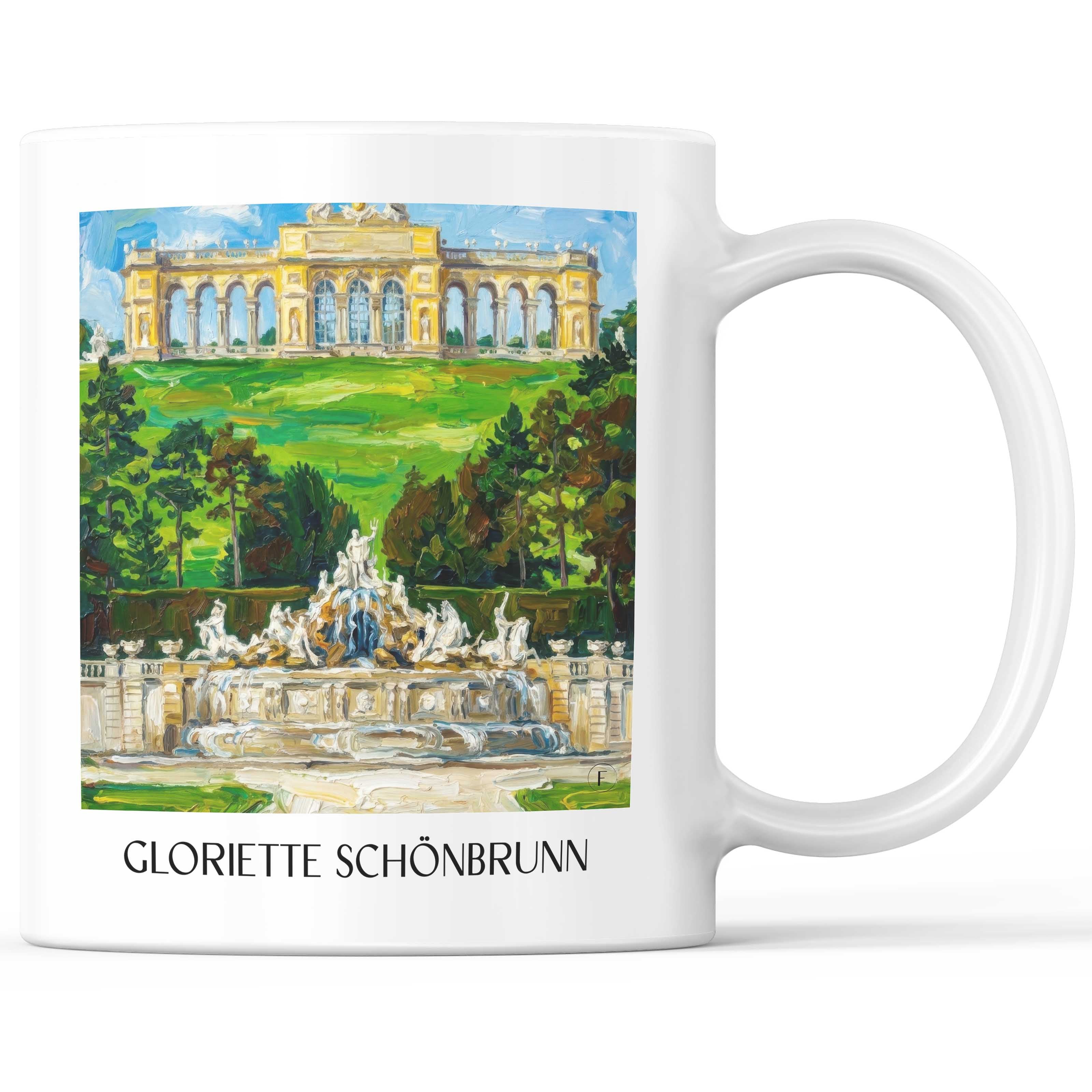 Gloriette Schönbrunn Kaffeebecher - Wien - Österreich Becher - Kaffeetasse im Ölgemälde Stil