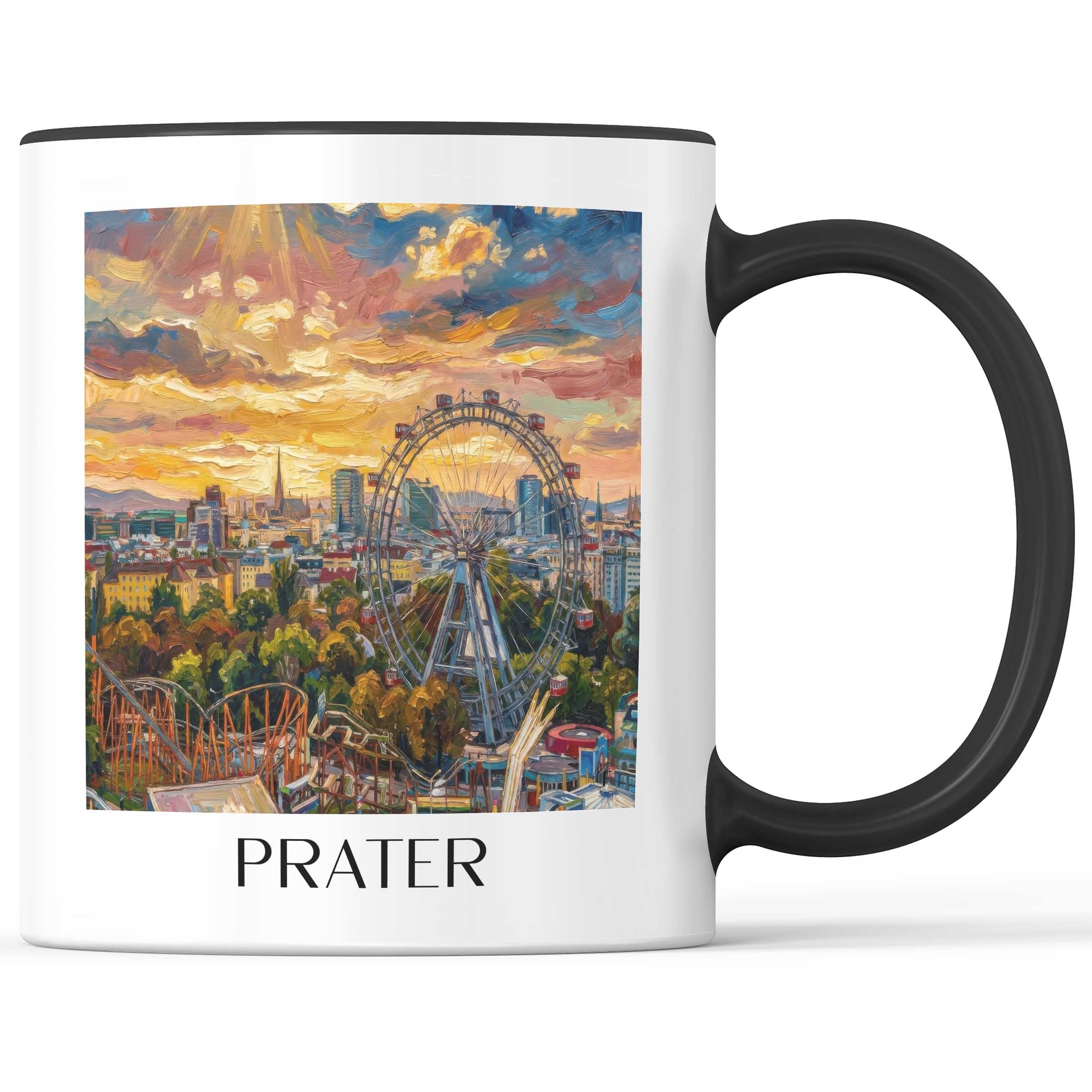 Prater Kaffeebecher - Wien - Österreich Becher - Kaffeetasse im Ölgemälde Stil