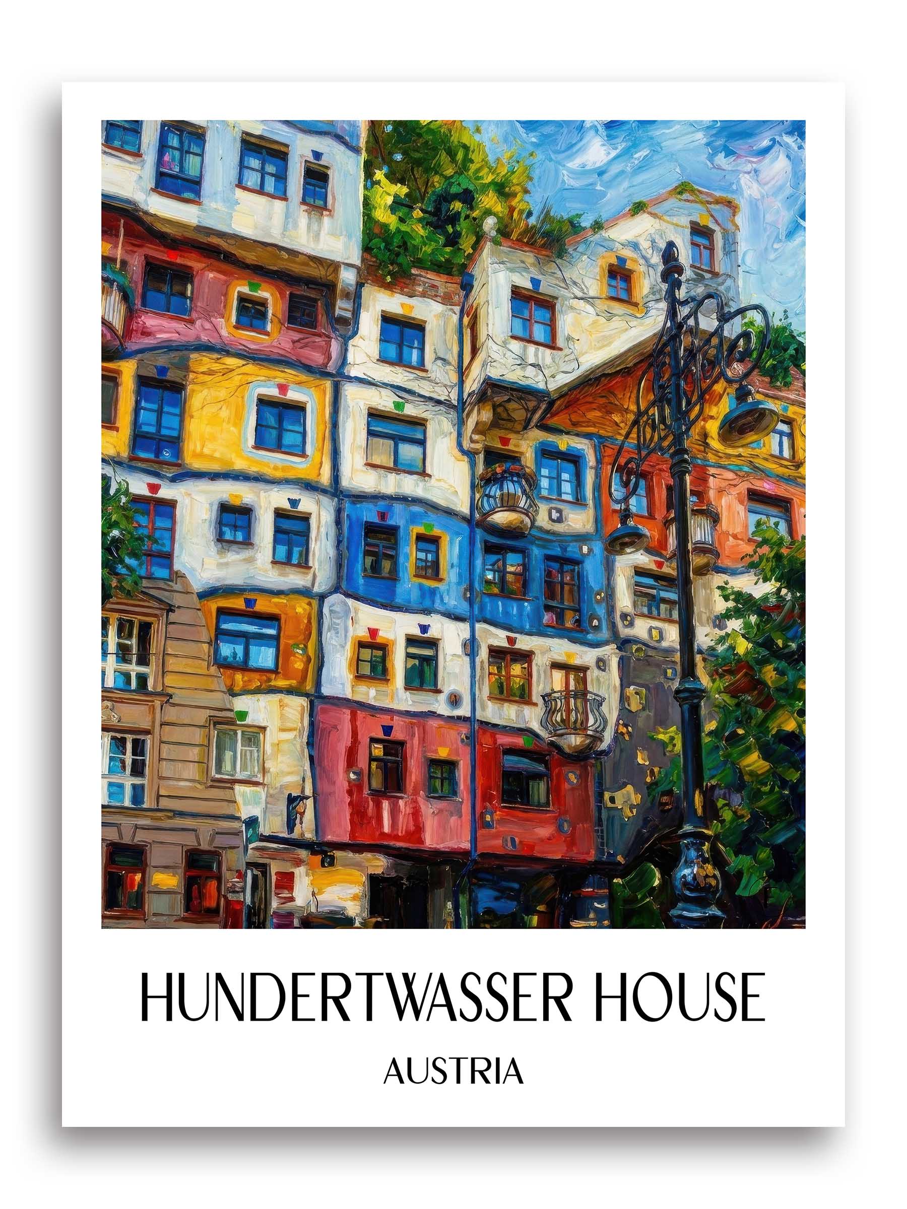 Hundertwasserhaus Poster - Wien - Österreich Kunstdruck - Ölgemälde von A4 bis A1