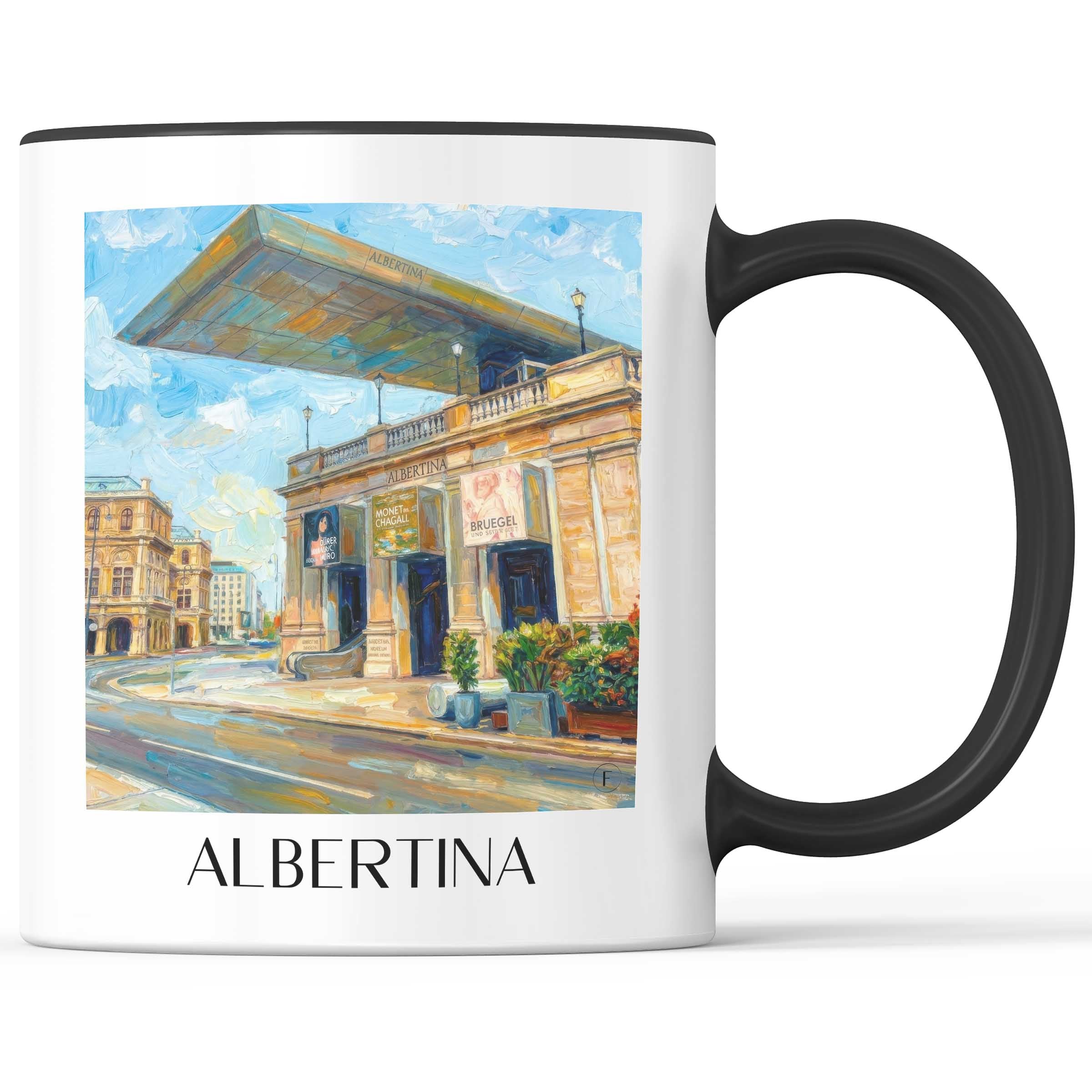 Albertina Kaffeebecher - Wien - Österreich Becher - Kaffeetasse im Ölgemälde Stil