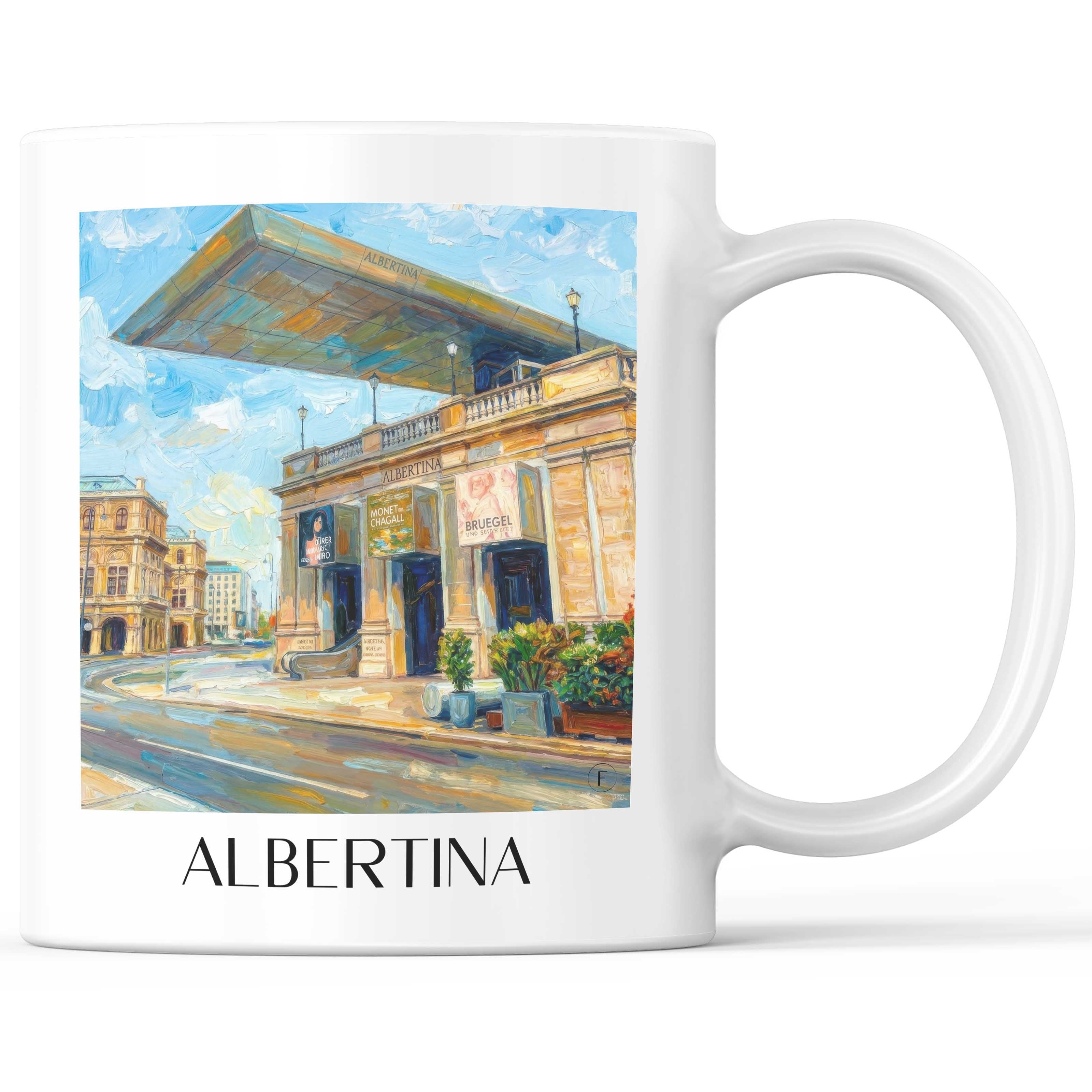 Albertina Kaffeebecher - Wien - Österreich Becher - Kaffeetasse im Ölgemälde Stil