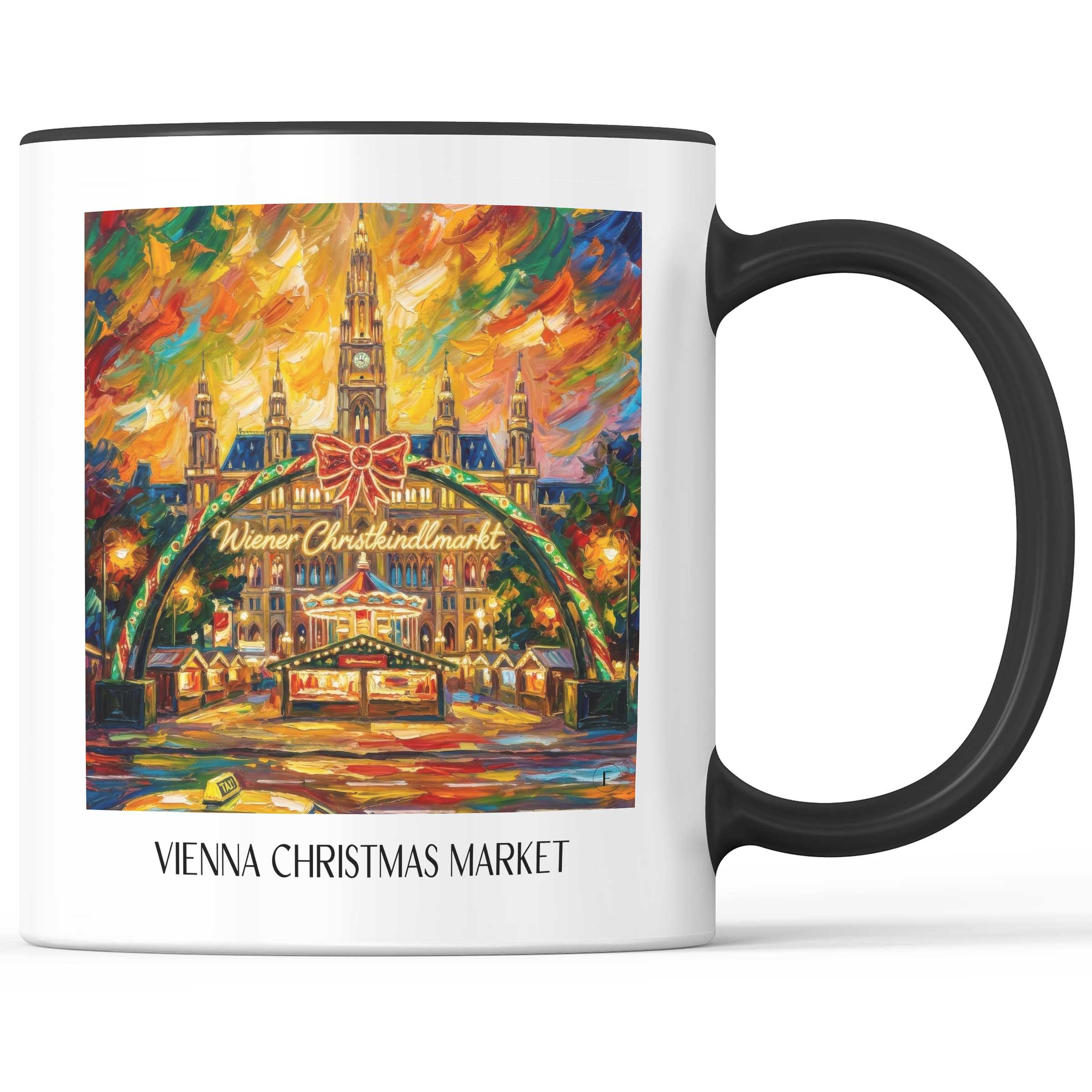Wiener Christkindlmarkt Kaffeebecher - Österreich - Österreich Becher - Kaffeetasse im Ölgemälde Stil