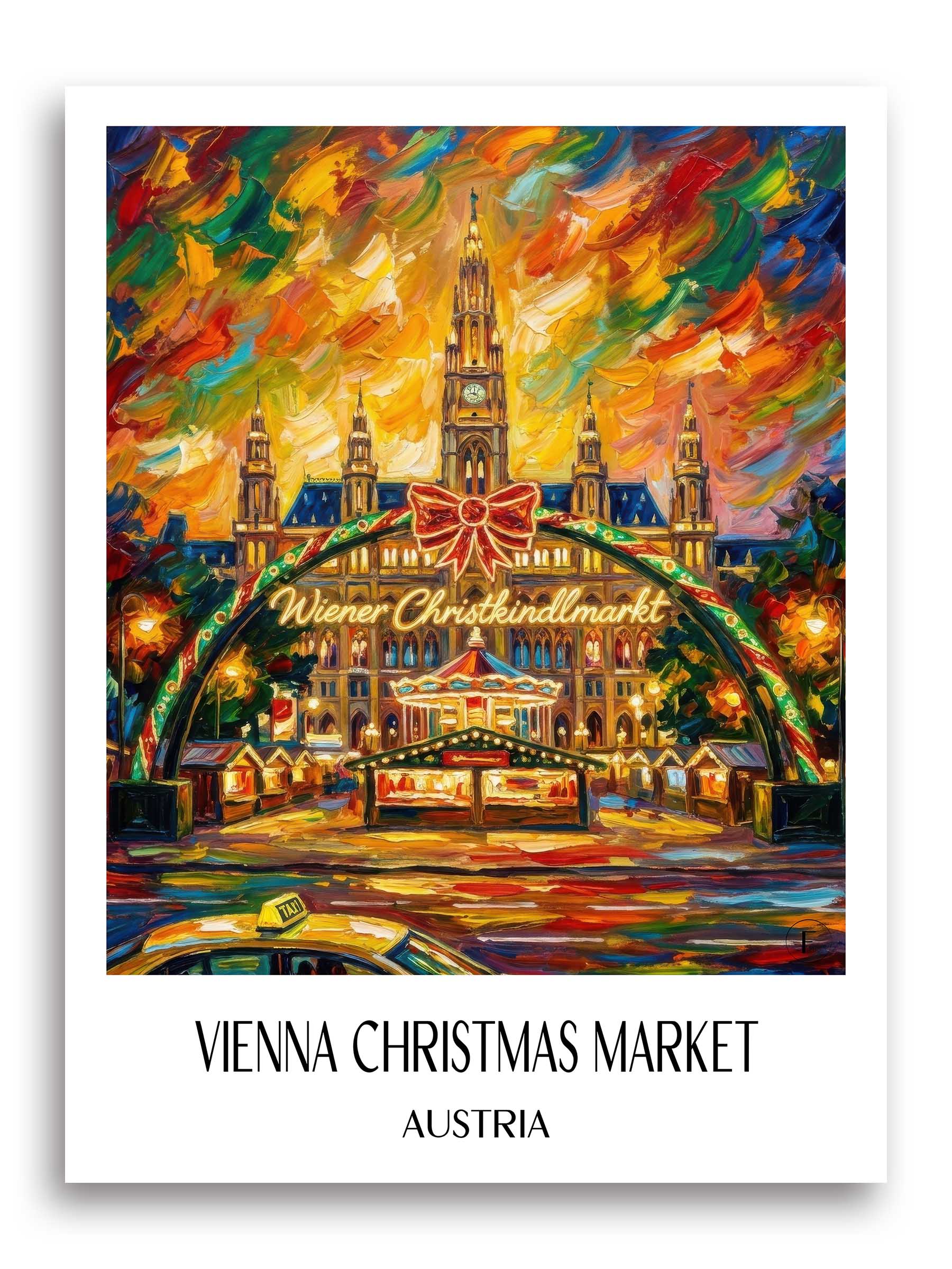 Wiener Christkindlmarkt Poster - Österreich - Österreich Kunstdruck - Ölgemälde von A4 bis A1