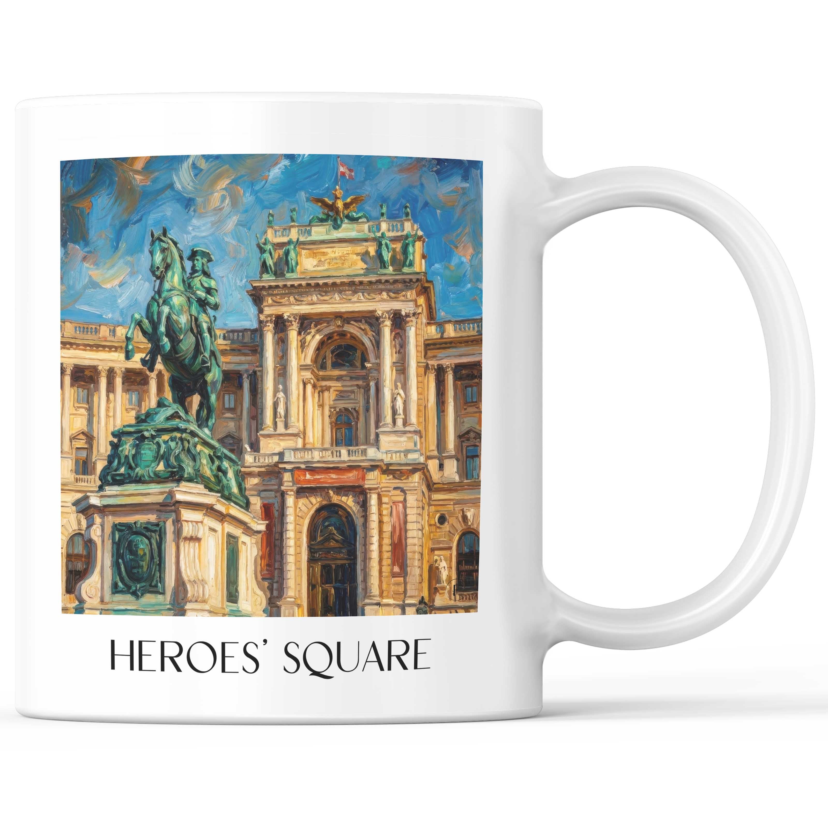 Heldenplatz Kaffeebecher - Wien - Österreich Becher - Kaffeetasse im Ölgemälde Stil