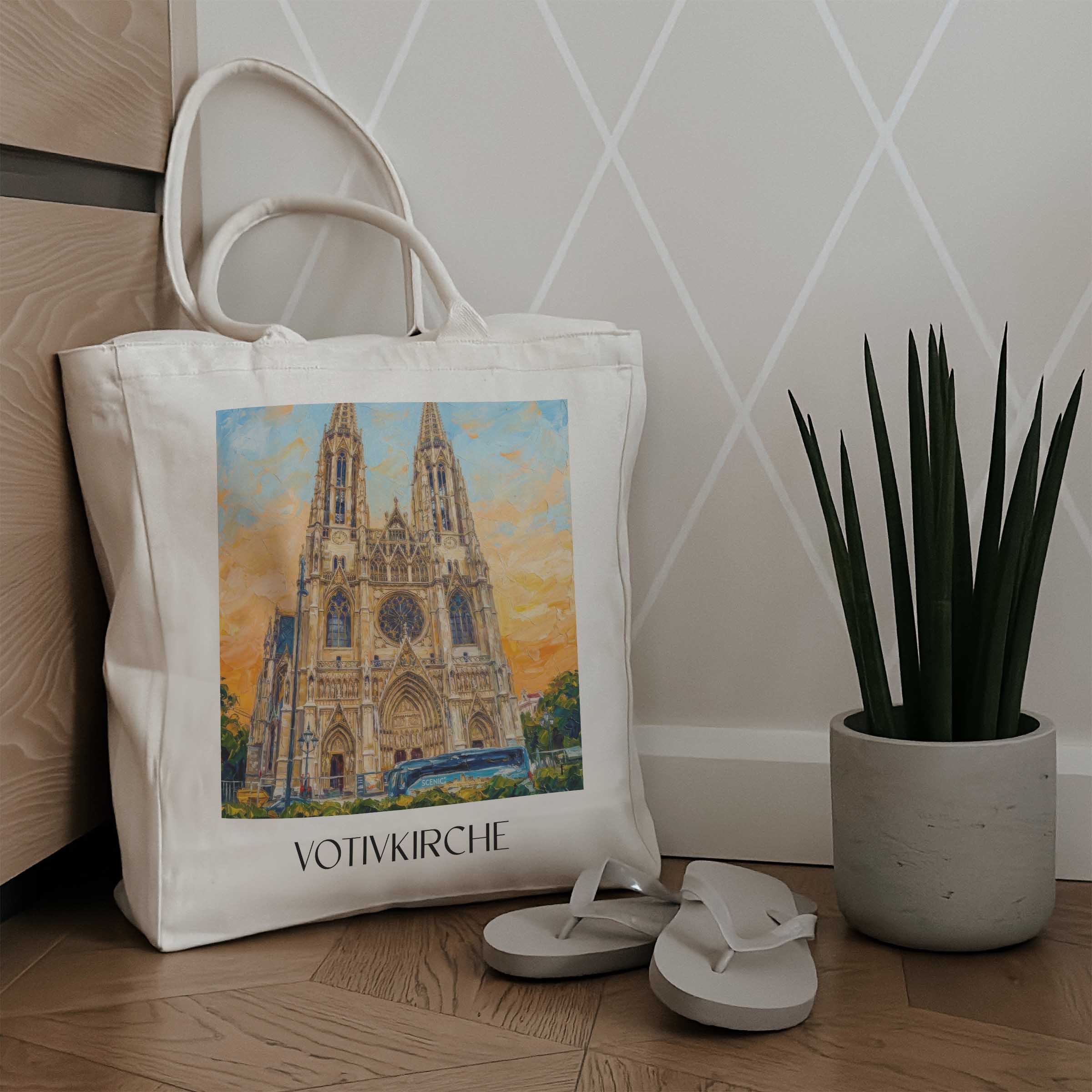 votivkirche-wien-österreich-einkaufstasche-oil-painting-oelgemaelde
