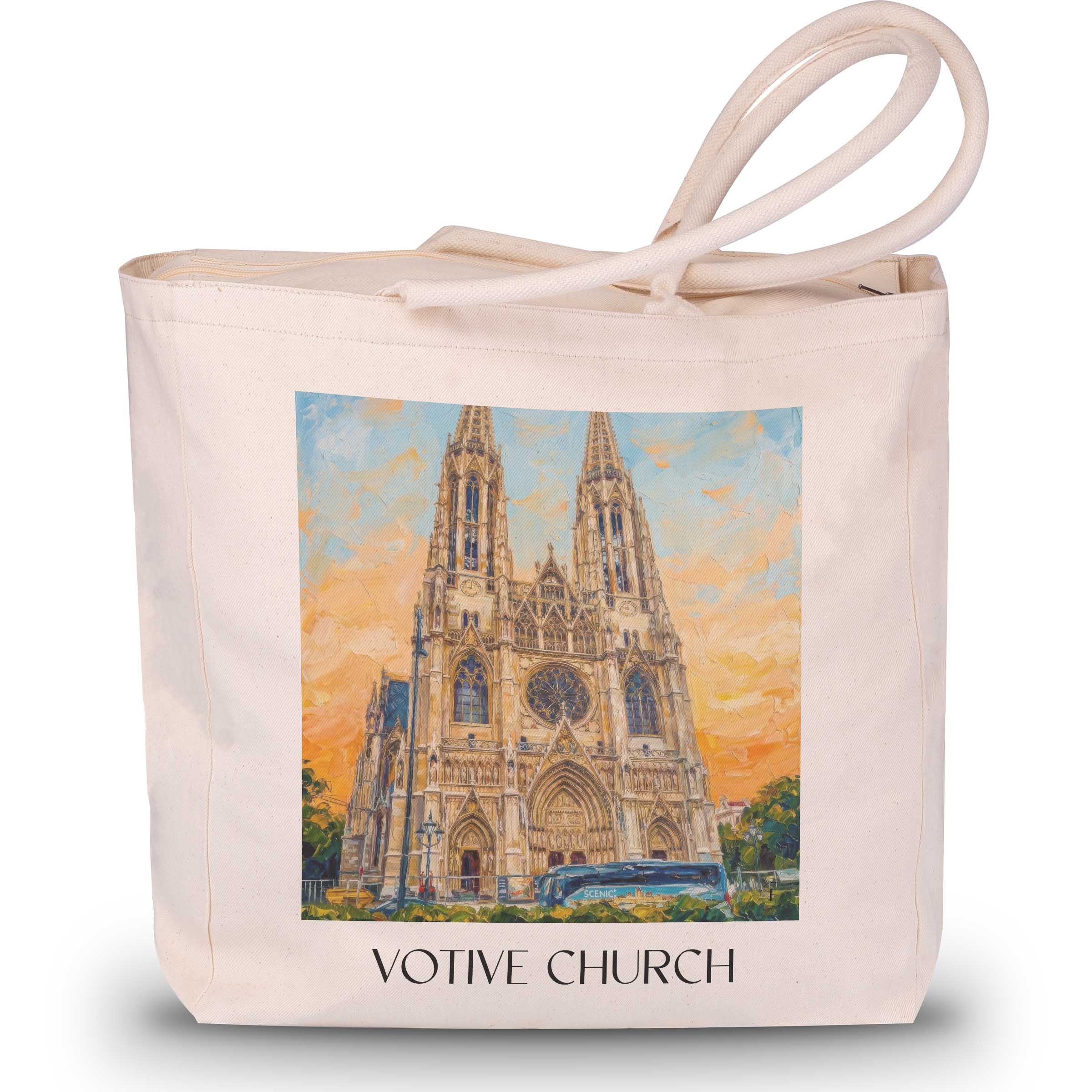 Votivkirche Shopping Tasche - Wien - Österreich Tote Bag - Einkaufstasche im Ölgemälde Stil