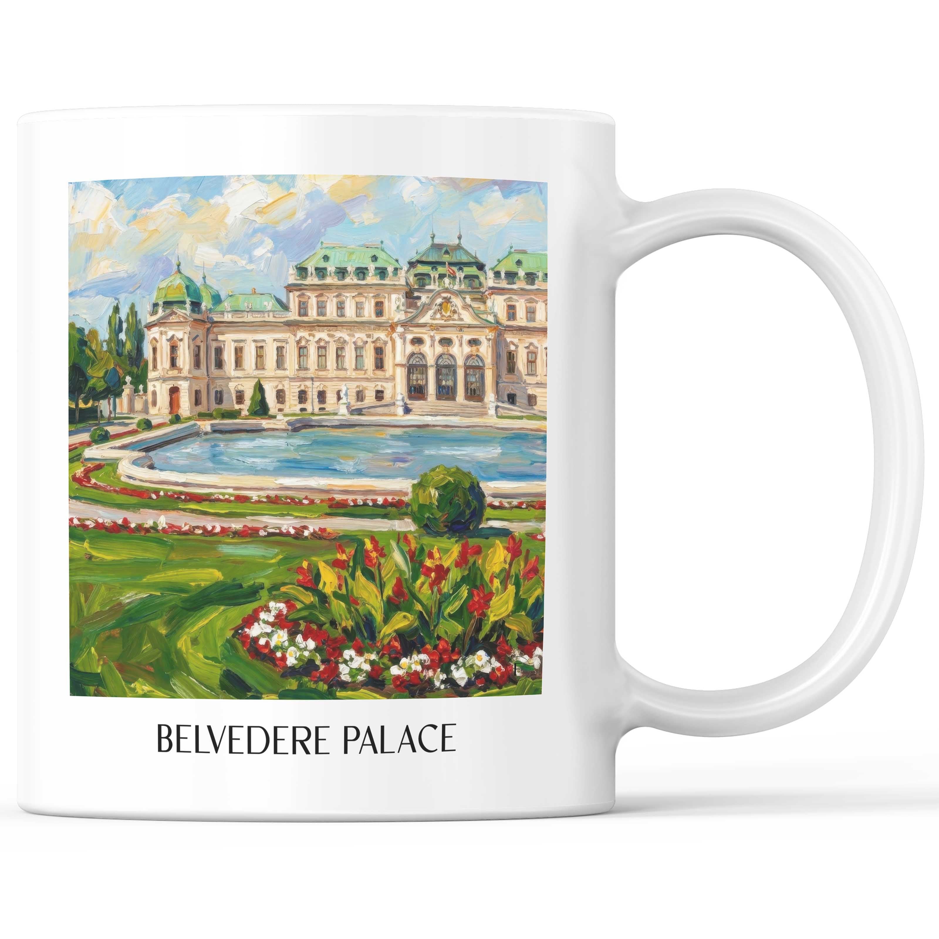 Schloss Belvedere Kaffeebecher - Wien - Österreich Becher - Kaffeetasse im Ölgemälde Stil