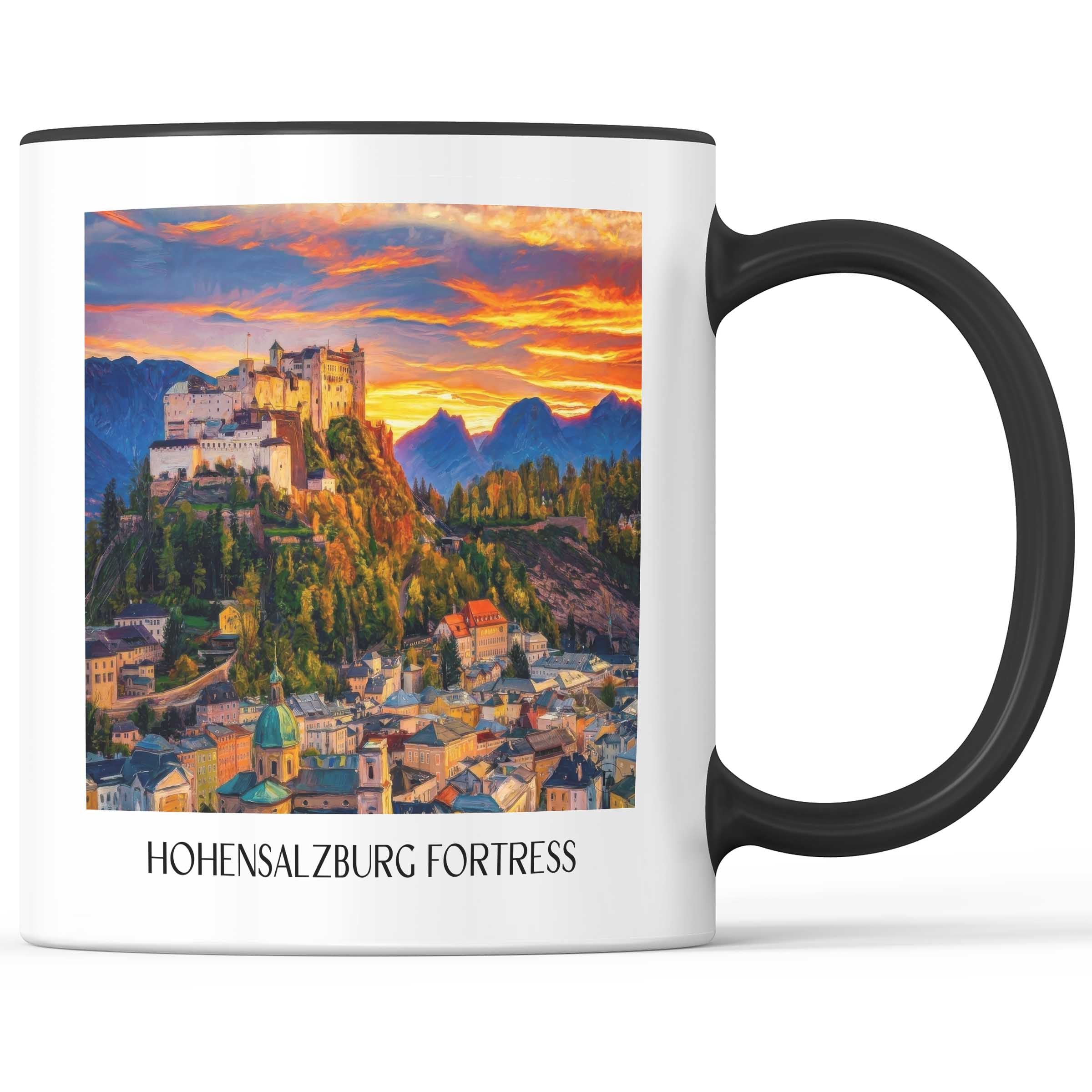 Festung Hohensalzburg Kaffeebecher - Österreich - Österreich Becher - Kaffeetasse im Ölgemälde Stil