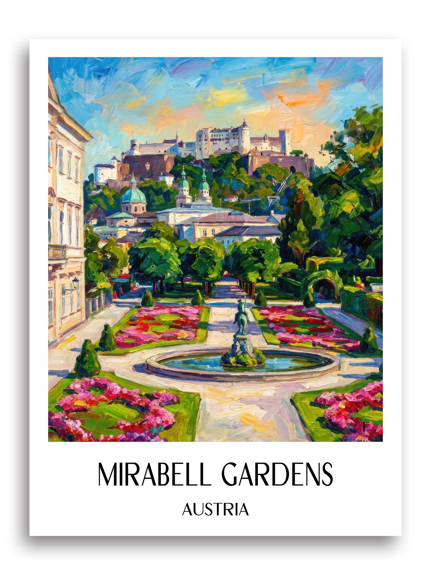 Mirabellgarten Poster - Salzburg - Österreich Kunstdruck - Ölgemälde von A4 bis A1