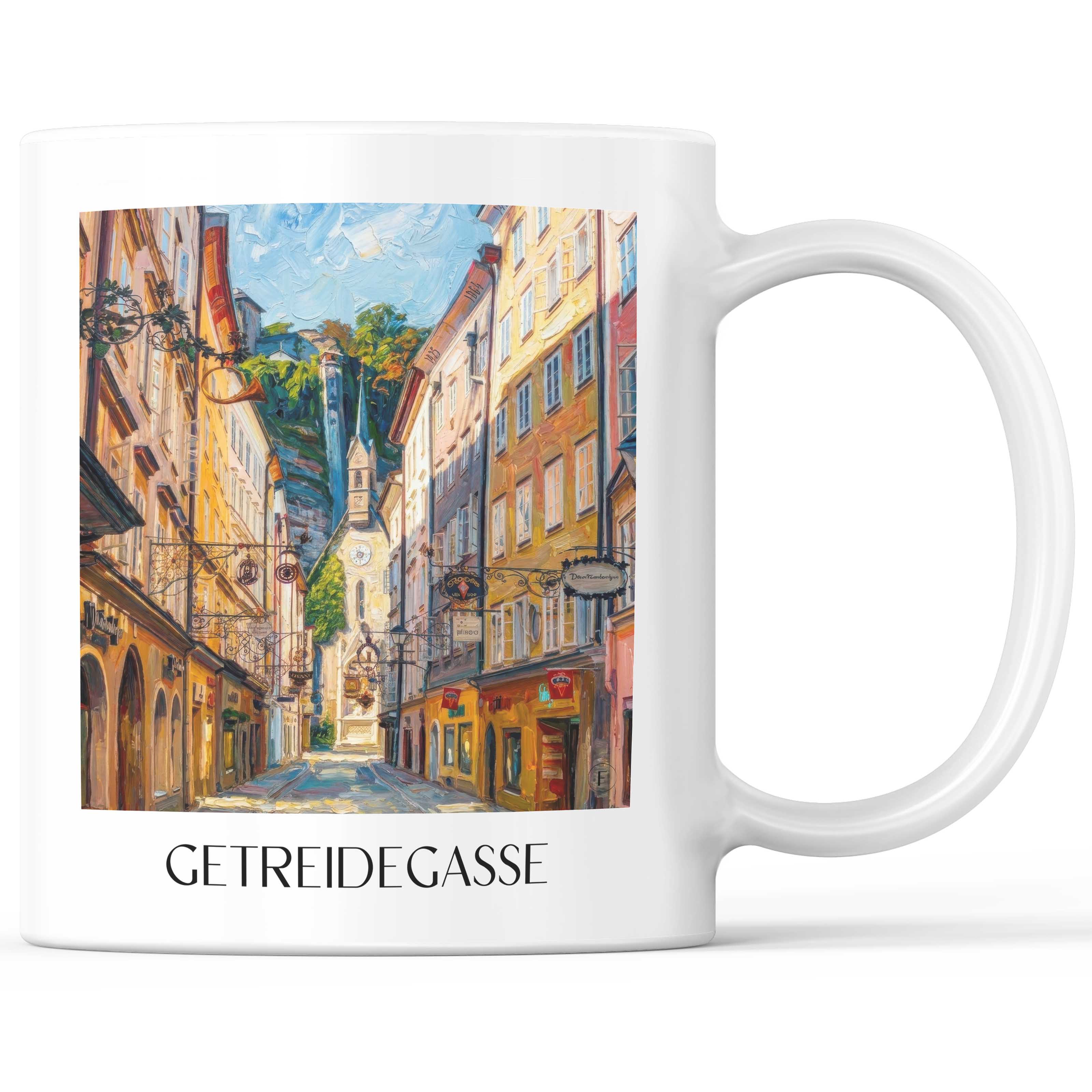 getreidegasse-salzburg-österreich-kaffeebecher-oil-painting-oelgemaelde