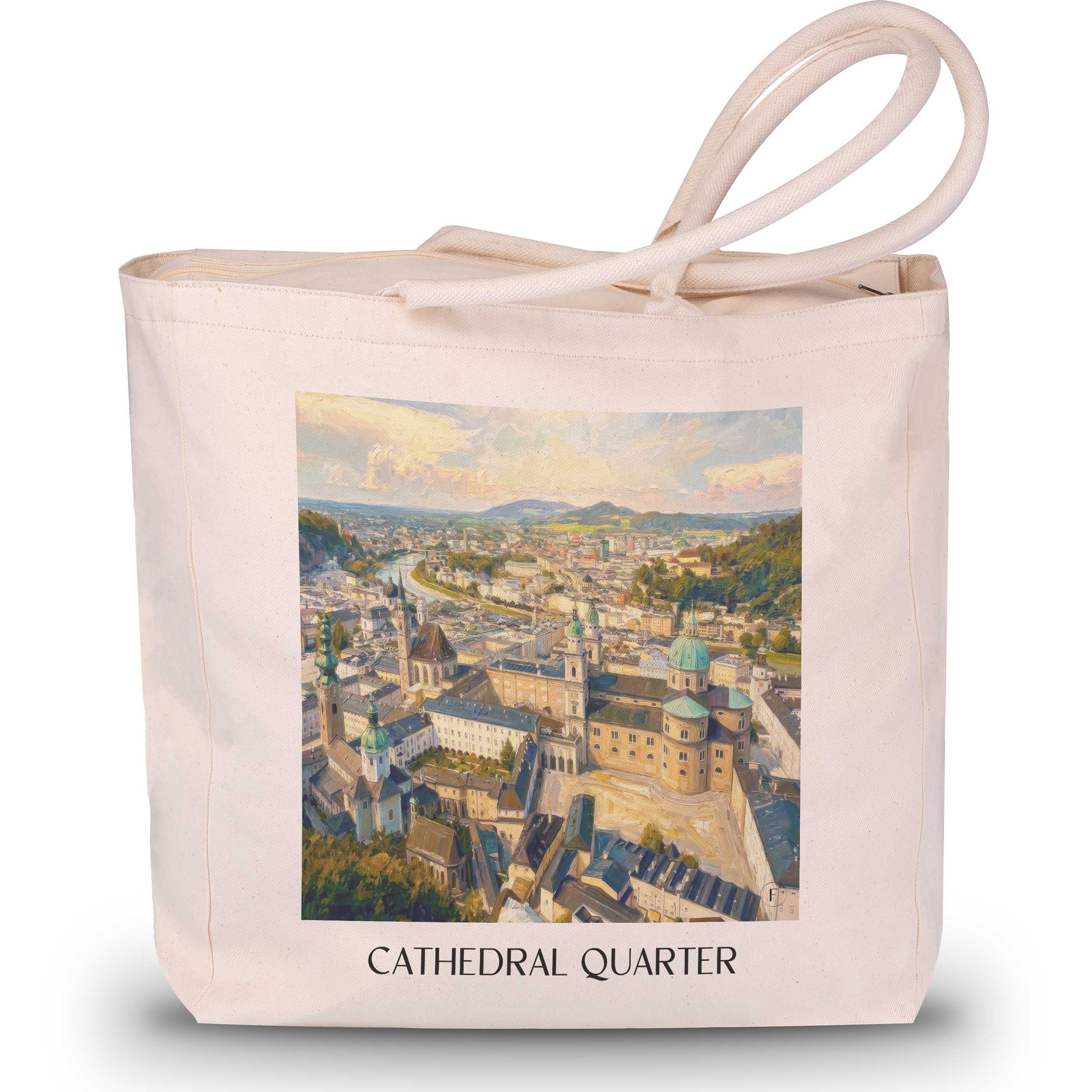 DomQuartier Shopping Tasche - Salzburg - Österreich Tote Bag - Einkaufstasche im Ölgemälde Stil