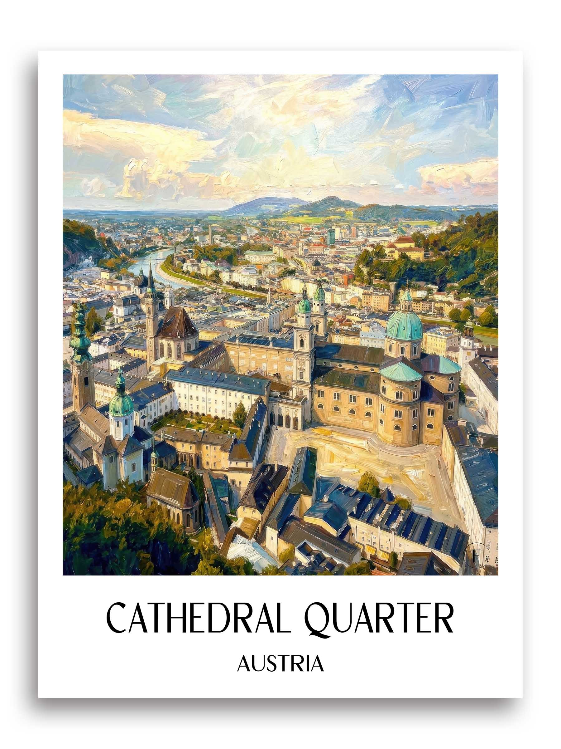 DomQuartier Poster - Salzburg - Österreich Kunstdruck - Ölgemälde von A4 bis A1