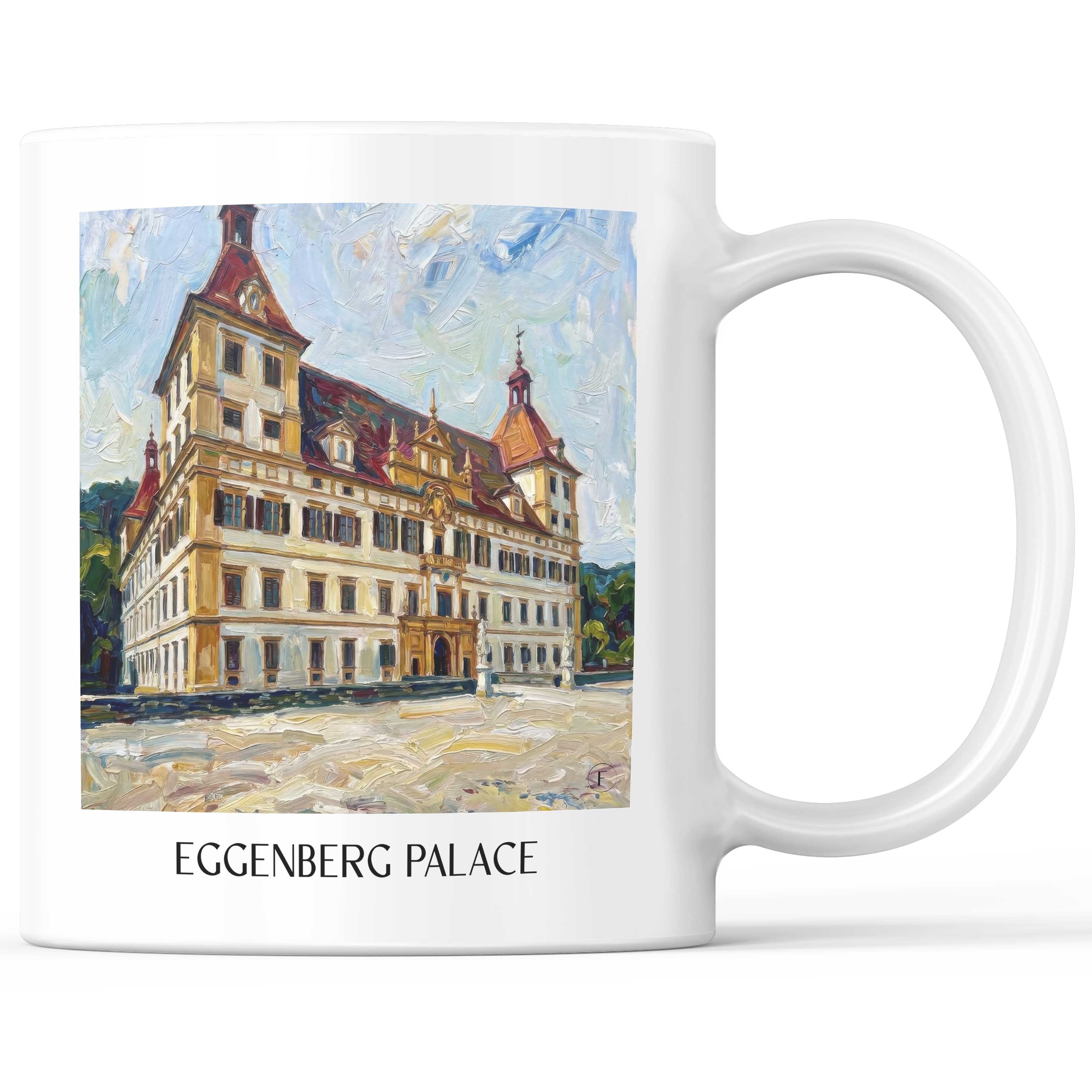 Schloss Eggenberg Kaffeebecher - Graz - Österreich Becher - Kaffeetasse im Ölgemälde Stil