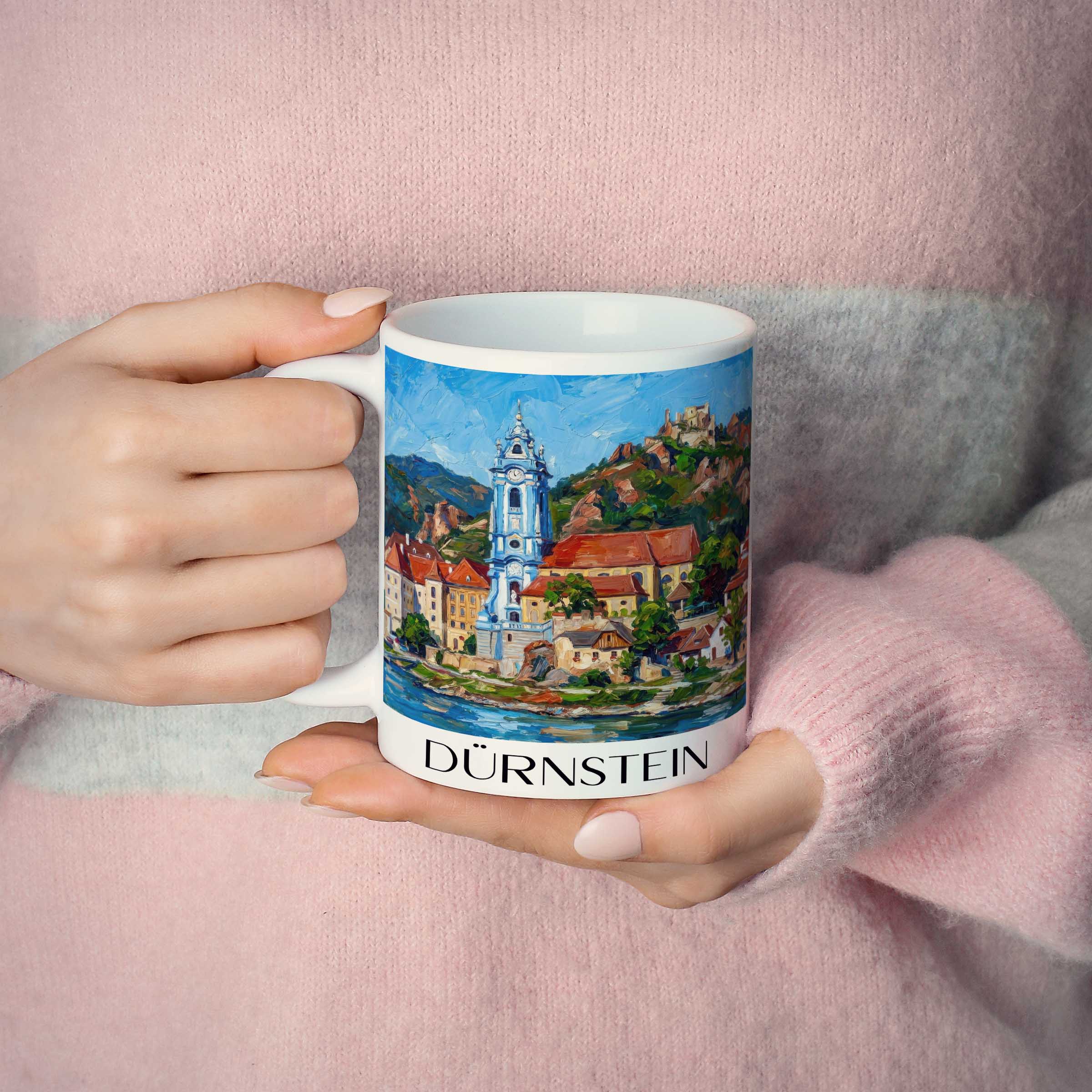 dürnstein-österreich-österreich-kaffeebecher-oil-painting-oelgemaelde