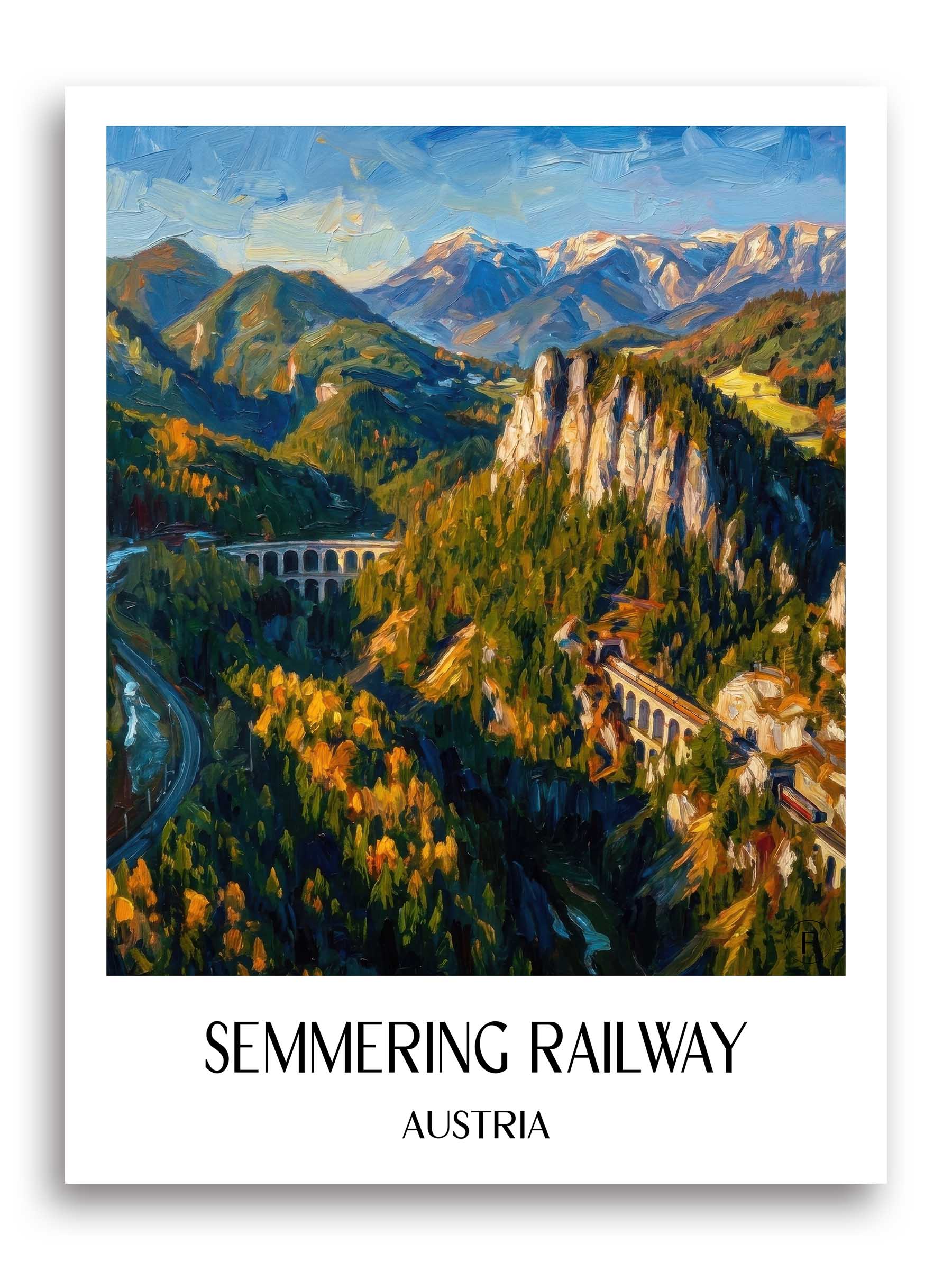 Semmeringbahn Poster - Österreich - Österreich Kunstdruck - Ölgemälde von A4 bis A1