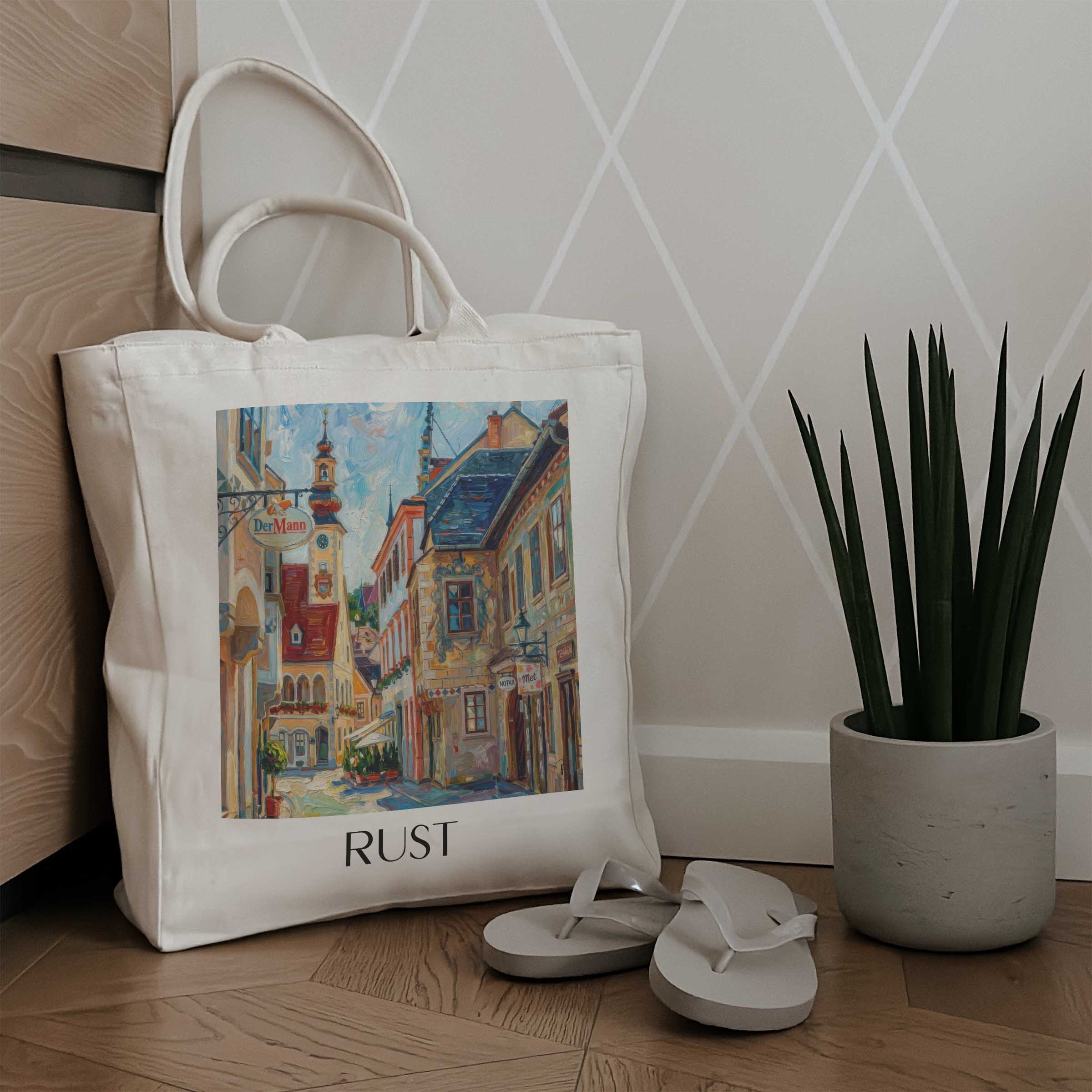 rust-österreich-österreich-einkaufstasche-oil-painting-oelgemaelde