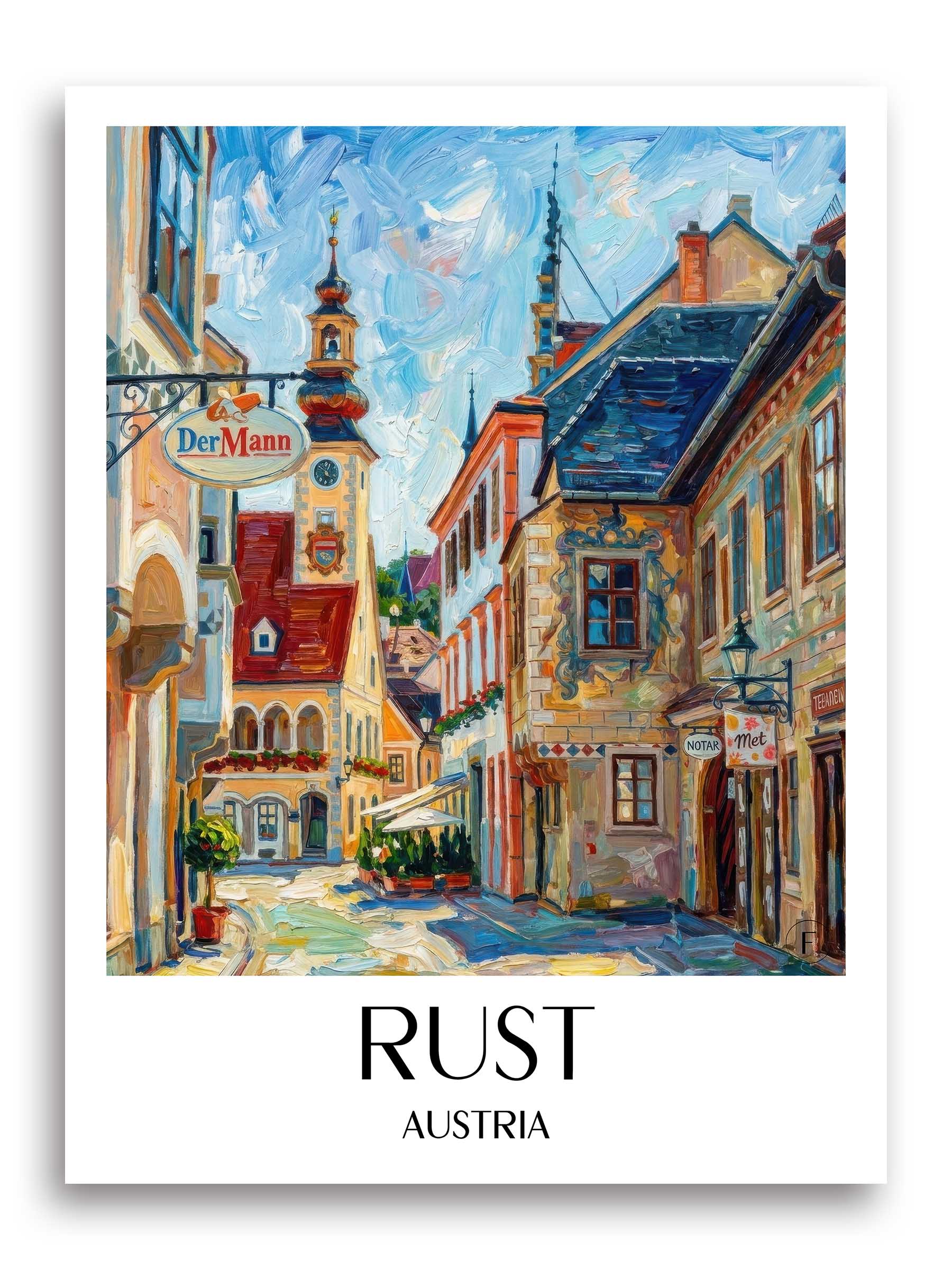 Rust Poster - Österreich - Österreich Kunstdruck - Ölgemälde von A4 bis A1