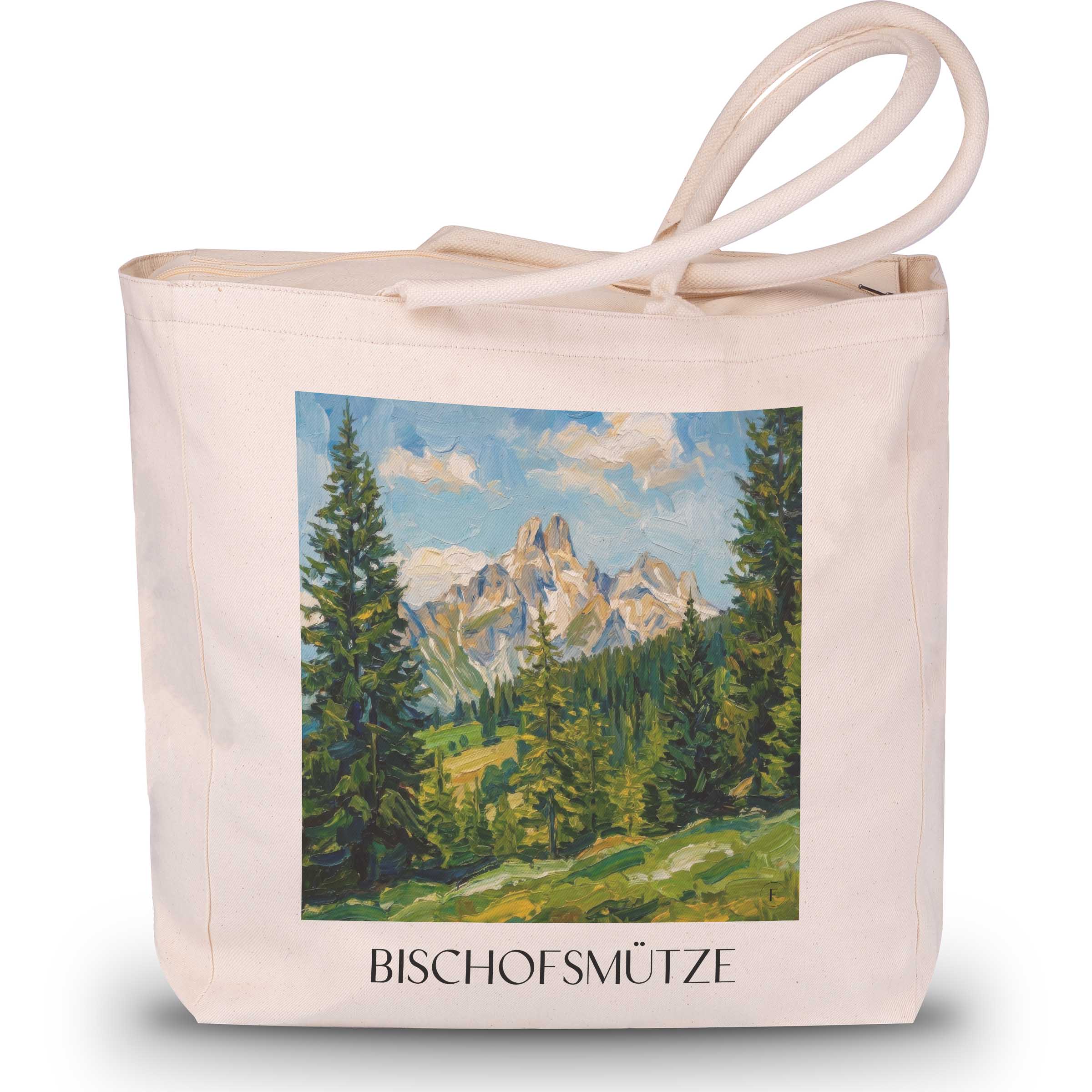 bischofsmütze-dachsteingebirge-österreich-einkaufstasche-oil-painting-oelgemaelde