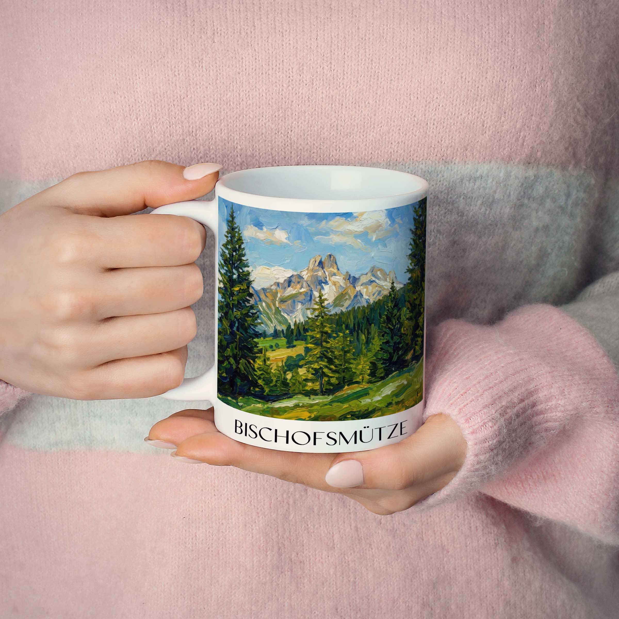 bischofsmütze-dachsteingebirge-österreich-kaffeebecher-oil-painting-oelgemaelde