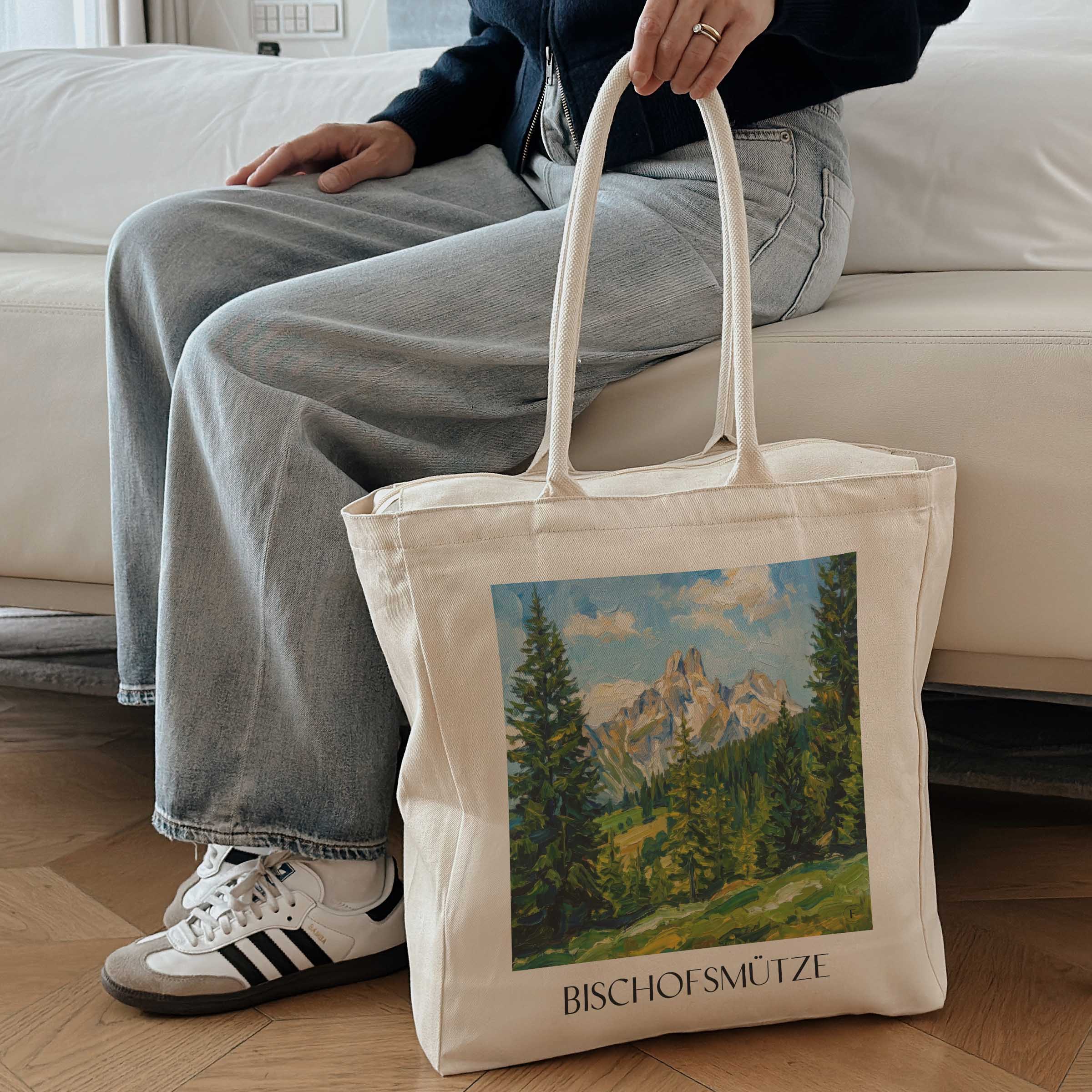 bischofsmütze-dachsteingebirge-österreich-einkaufstasche-oil-painting-oelgemaelde