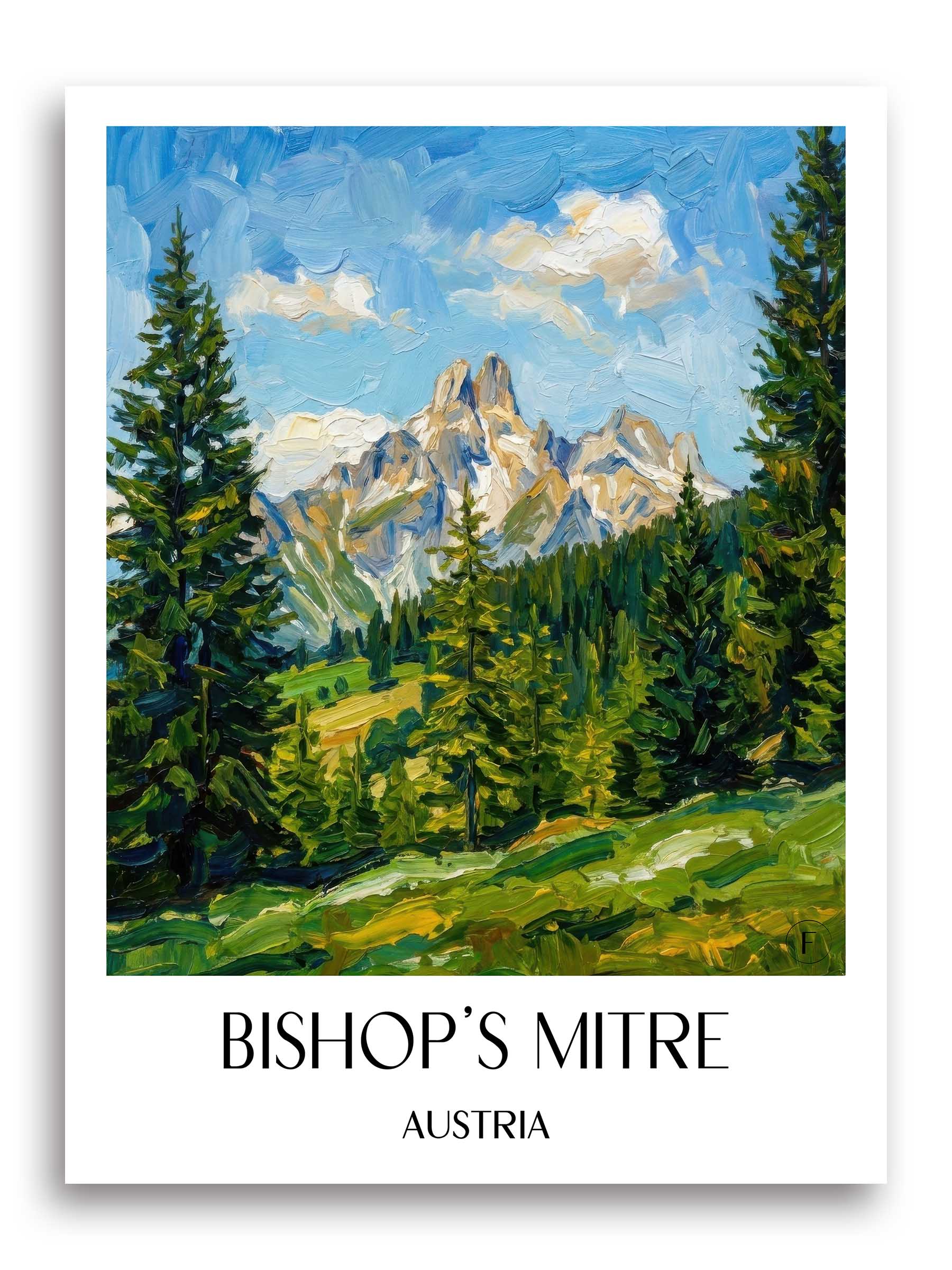Bischofsmütze Poster - Dachsteingebirge - Österreich Kunstdruck - Ölgemälde von A4 bis A1