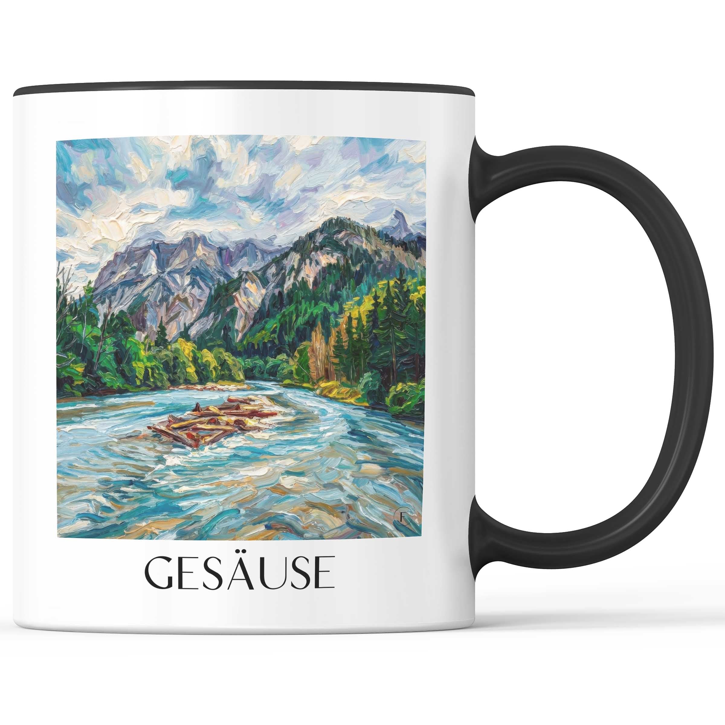 gesäuse-steiermark-österreich-kaffeebecher-oil-painting-oelgemaelde