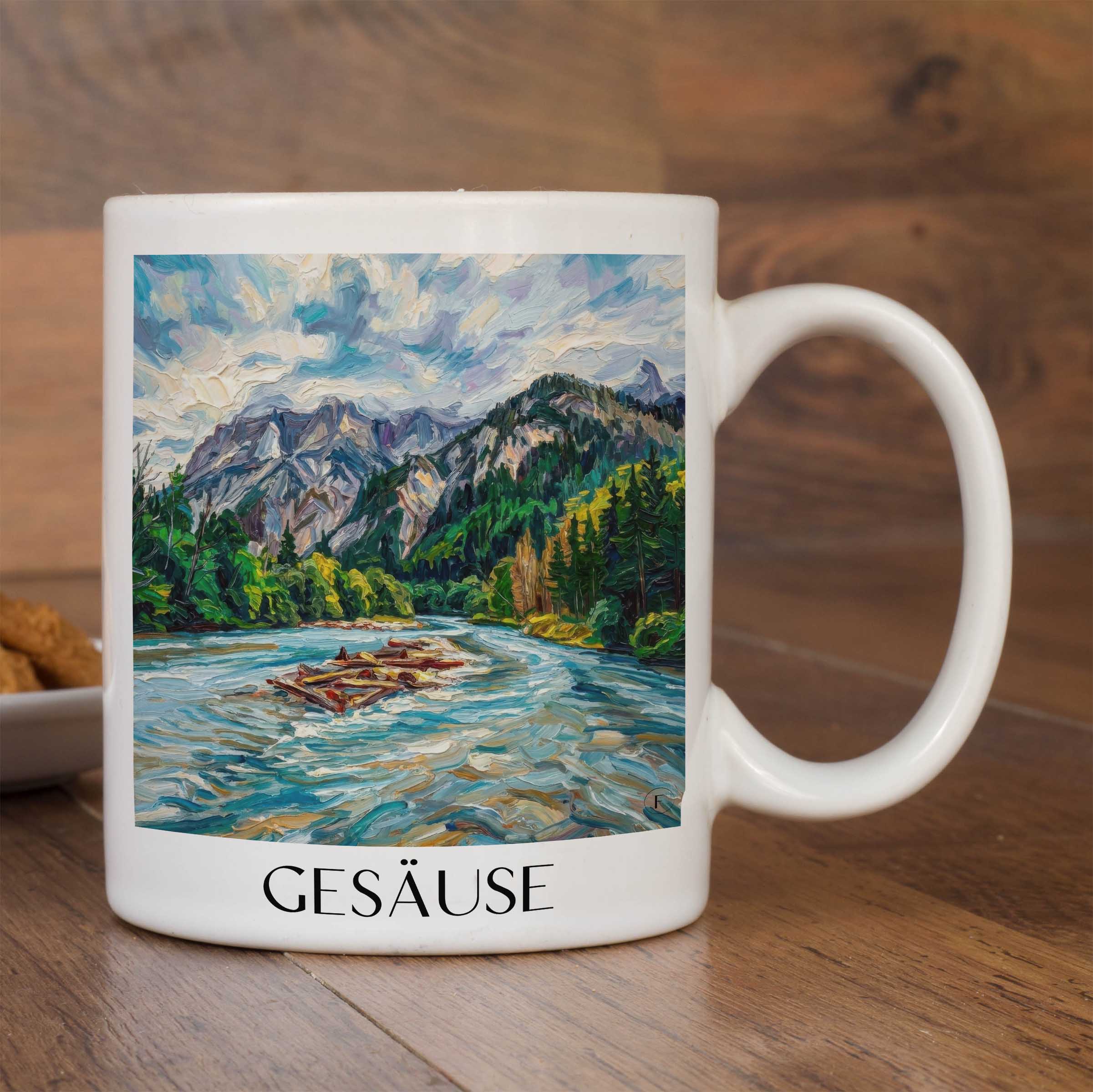 gesäuse-steiermark-österreich-kaffeebecher-oil-painting-oelgemaelde