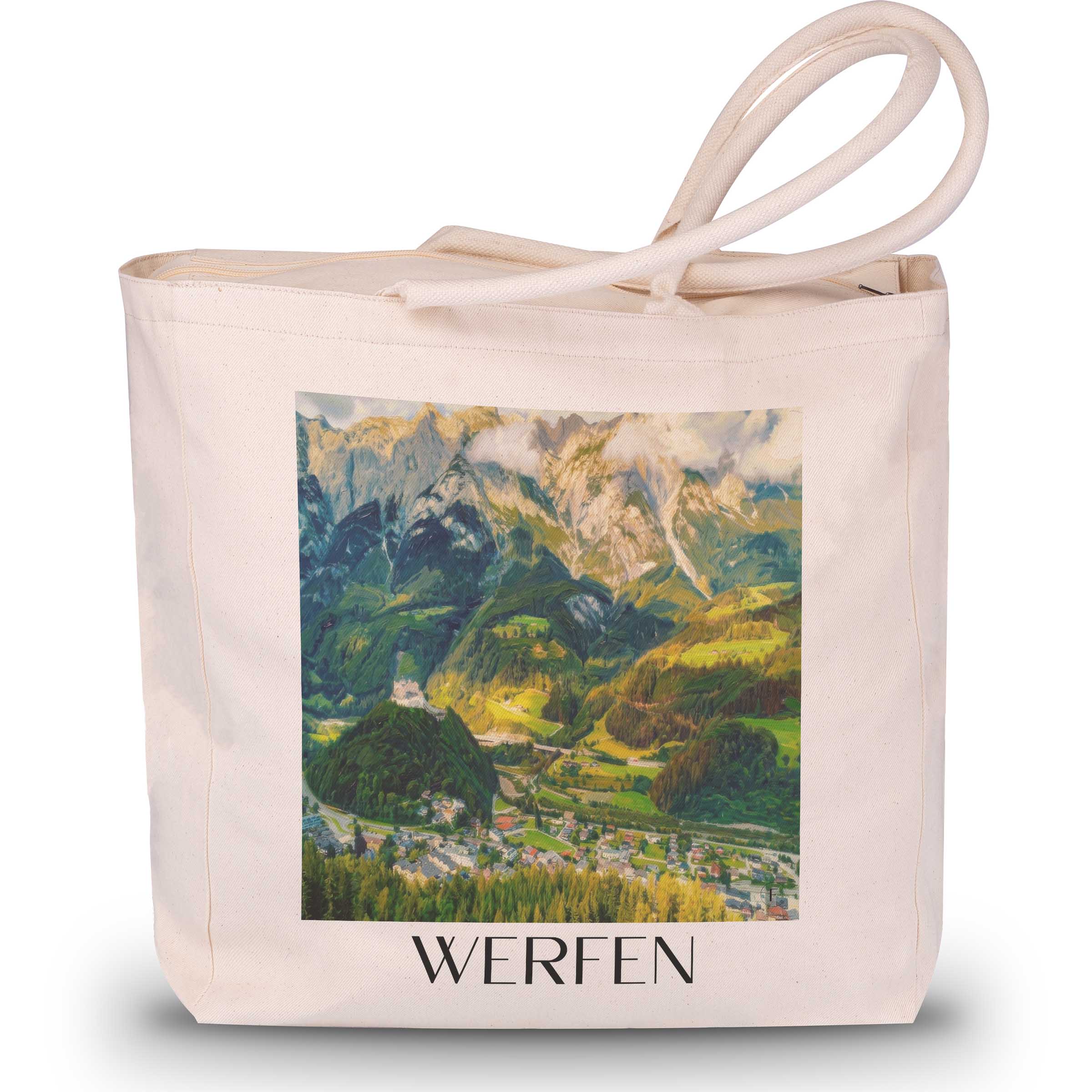 Werfen Shopping Tasche - Österreich - Österreich Tote Bag - Einkaufstasche im Ölgemälde Stil