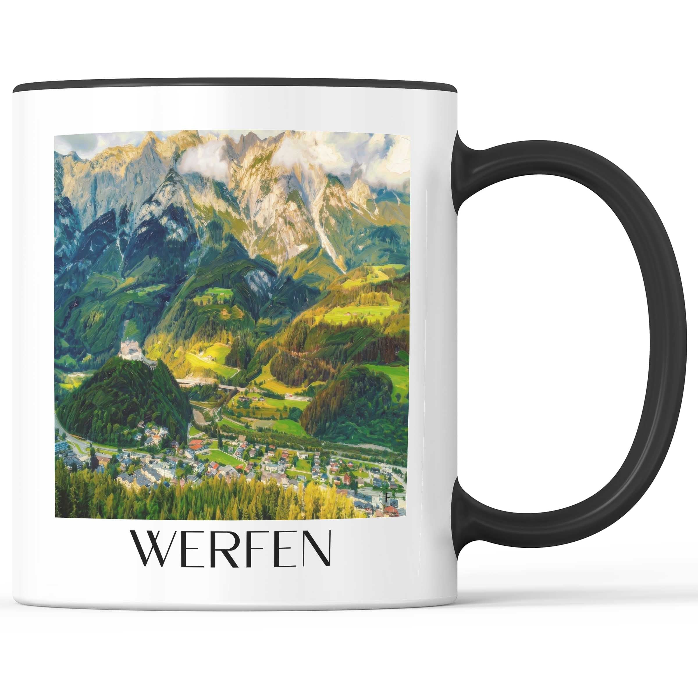 Werfen Kaffeebecher - Österreich - Österreich Becher - Kaffeetasse im Ölgemälde Stil